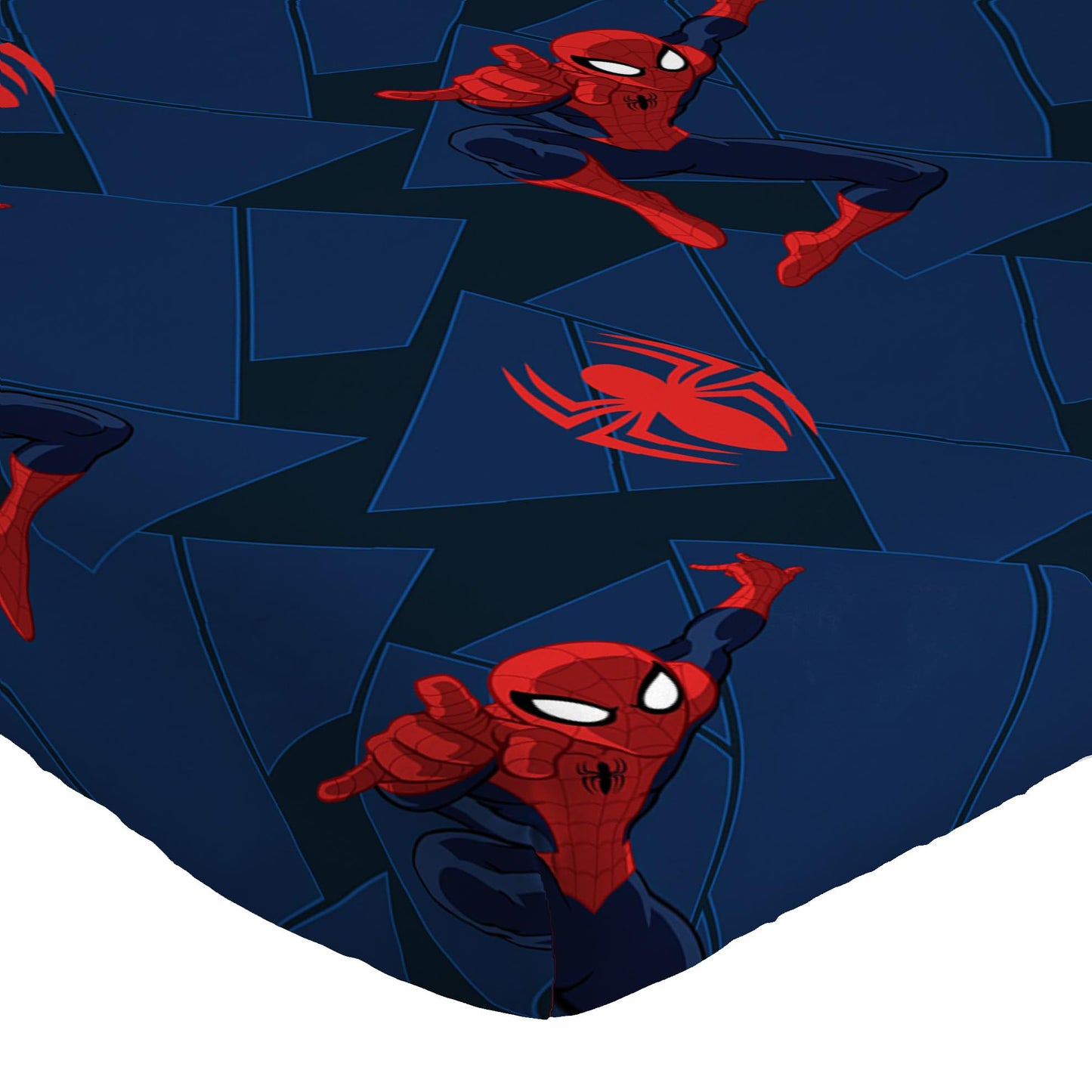 Jay Franco Kids Sheet Set with Fitted, Flat Sheets & Pillow Cover - Ultra-Soft Bedding with Pillowcase for Room Decor, Blue - Spiderman, 4 Piece Full
