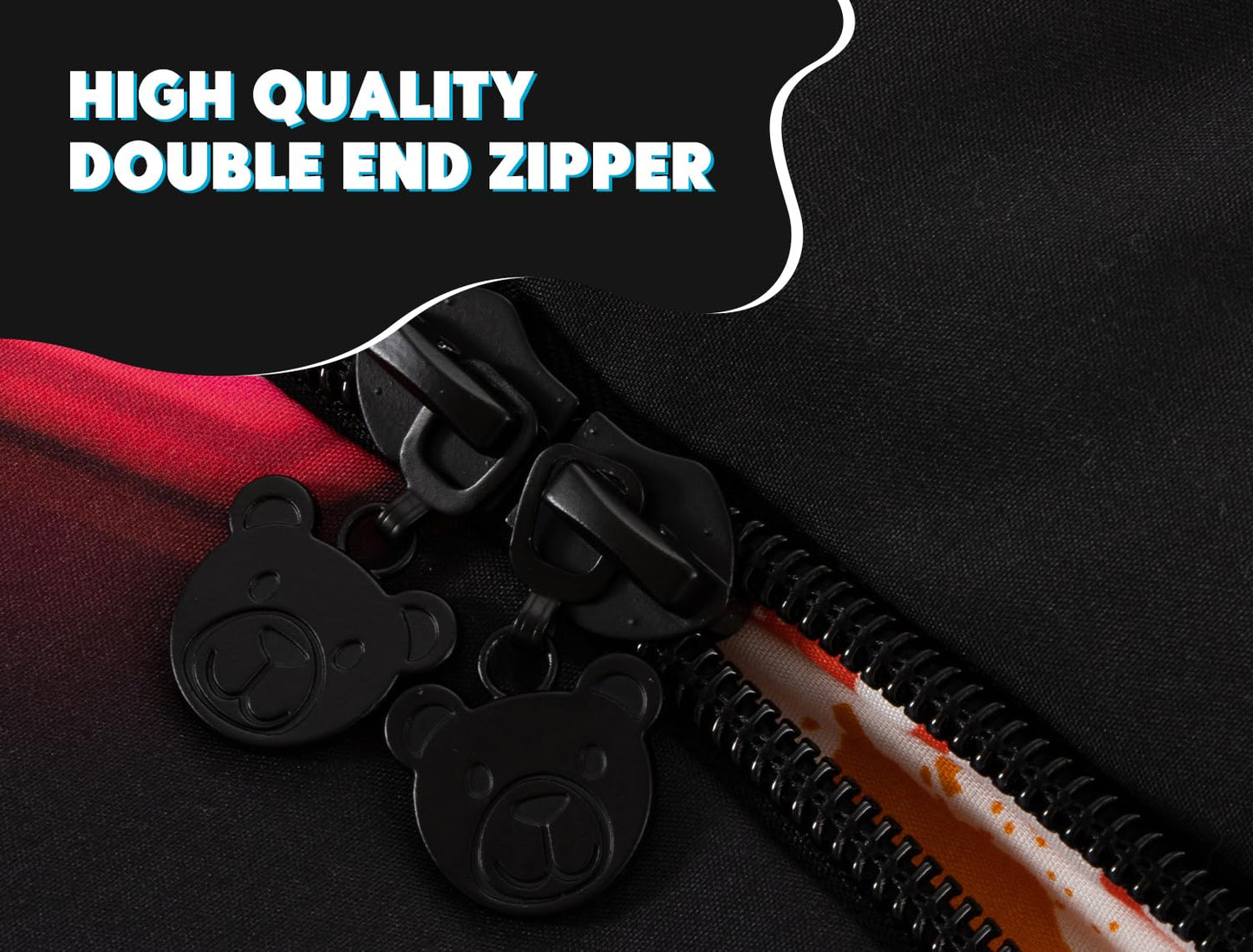 Meeting Story 3pcs Kids Comforter Set Zipper Bedding Set for Boys,Twin Kid Bedding Set Gaming Bedding for Kid,All in one Zipper Bedding (Black,Twin)