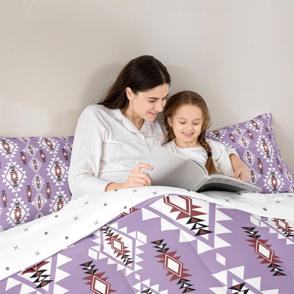 jejeloiu Boho Western Comforter Set All Season Bohemian Southwestern Bedding Set with 2 Pillow Cases Aztec Decor Kids Queen Bedclothes Farmhouse Country Bedroom Duvet Quilt Soft Lightweight