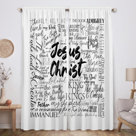 Funnytree Bible Window Curtains Bible Drapes Bedroom Home Room Decor Durable Fabric Machine Washable 82" X 84" SC00332-013