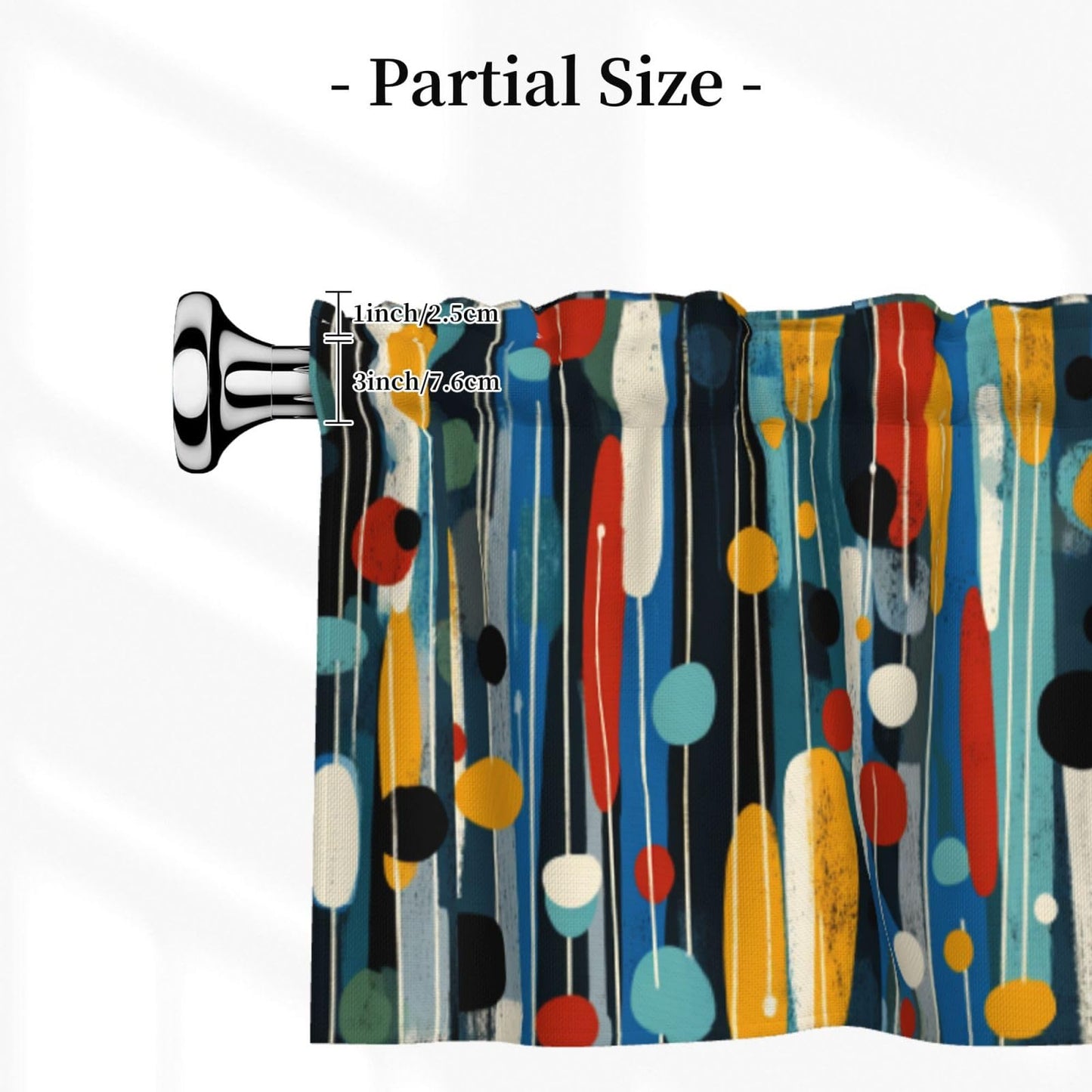 Ecixzyo Mid Century Valance Curtain Window Valance Treatment Decor Small Window Curtains for Bedroom Kitchen Bathroom Living Room 1 Panel 54x18in
