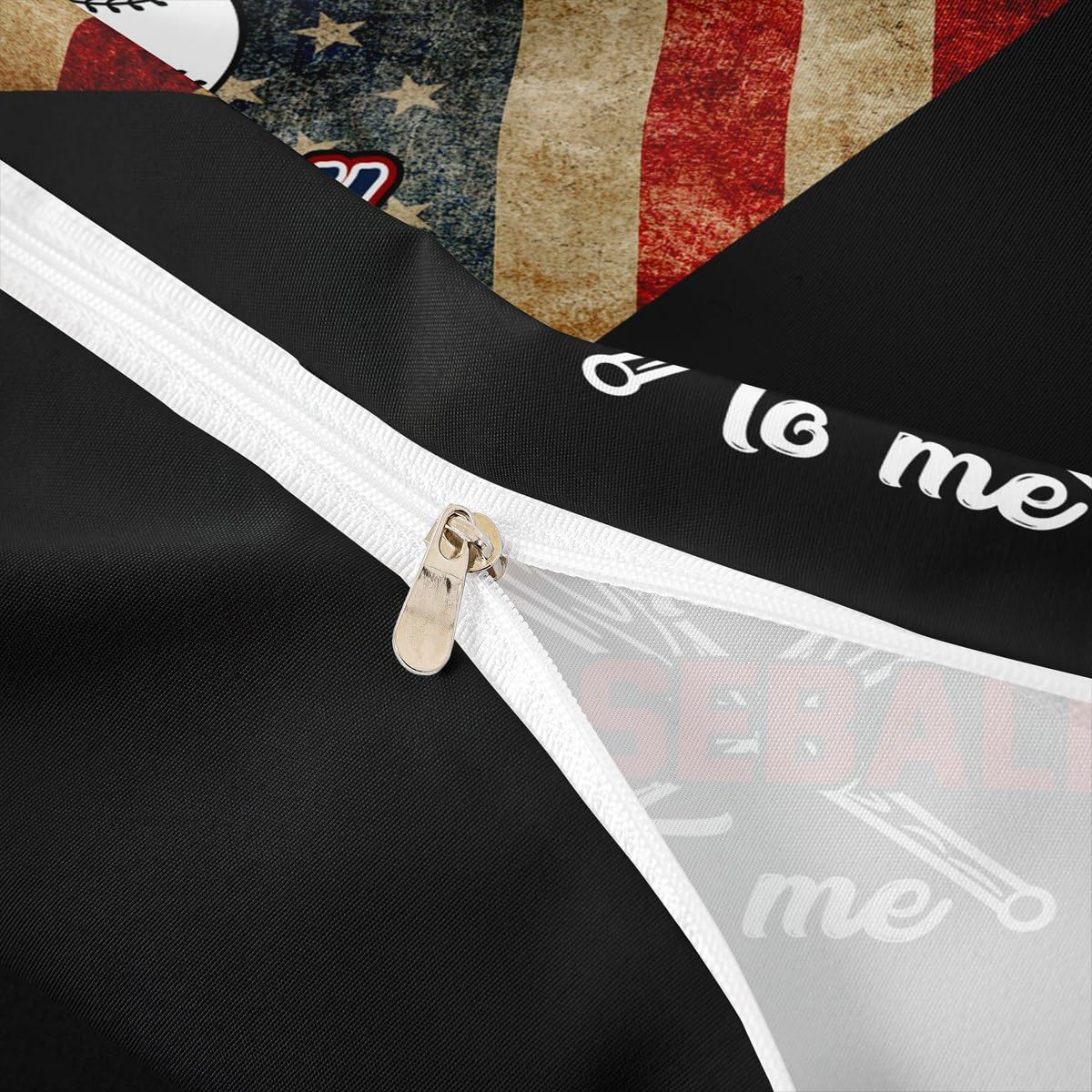 Baseball Boys Duvet Cover Set King Size,American USA Flag Retro Bedding Set,Kids Girls Adults Bedroom Decor,Baseball Bats Sport Games Comforter Cover,Black Splicing Quilt Cover,3pcs,2 Pillowcases