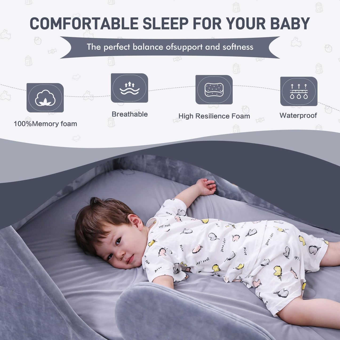 weeonekids Toddler Bed Mattress Child Bed Mattress for Kids Standard Crib Size Mattress, 100% Memory Foam (Mattress)