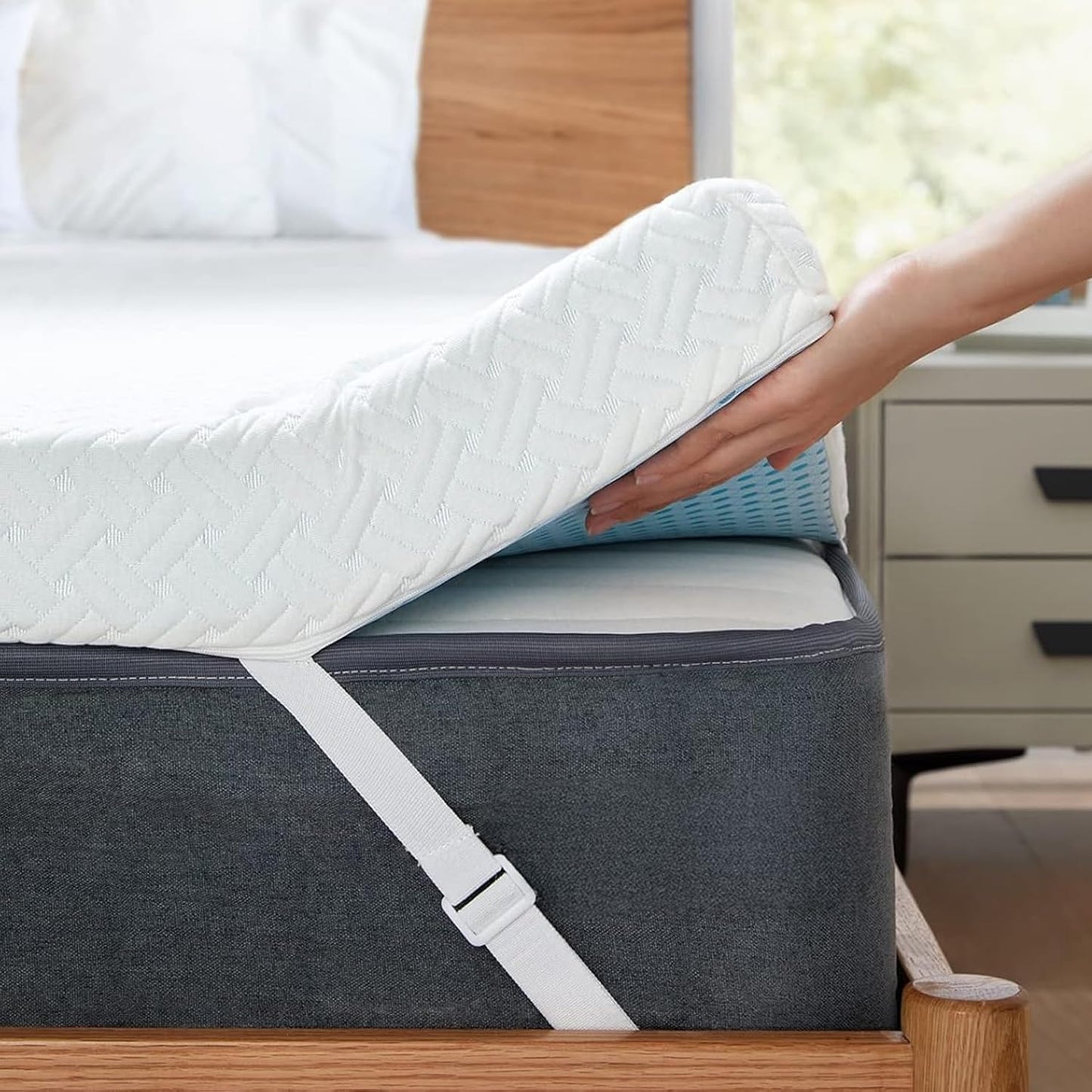 PERLECARE Twin XL Mattress Topper - 3 Inch Cooling Memory Foam Mattress Pad Made with CertiPUR-US® Certified Foam, Bed Topper with Bamboo Cover,Removable & Washable & Non-Slip