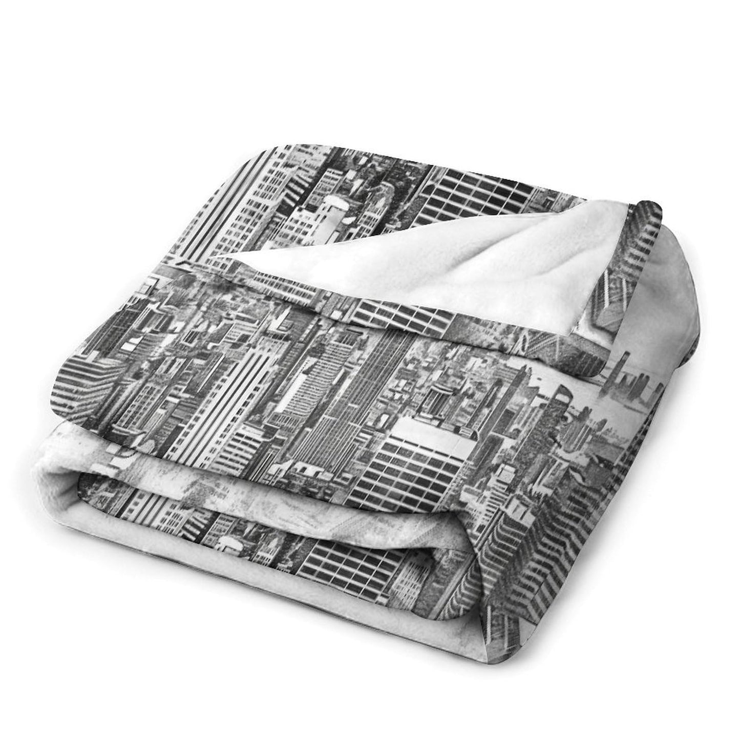 City Throw Blanket,New York Skyscraper Pattern Soft Cozy Warm Flannel Blankets for Sofa Couch Bed Gifts for Lover Kids Boys Grils Women Adults 30x40 Inch