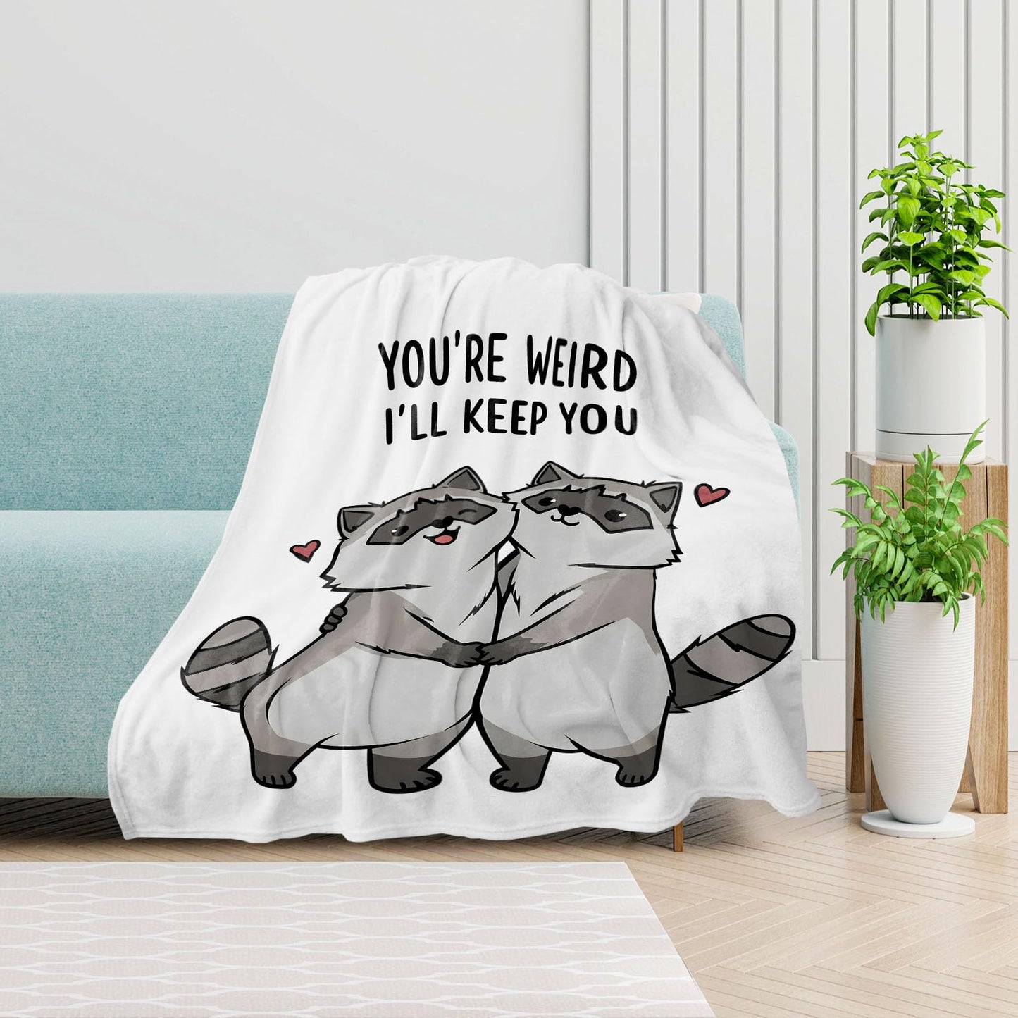 keepitcozi Funny Raccoon Gifts Blanket for Adult Kids, Unique Best Friend Birthday for Women Men, Gag Gift, Relaxation Stress Relief Gifts for Cowoker, Quirky Home Decor for Raccoon Lovers 50"x60"