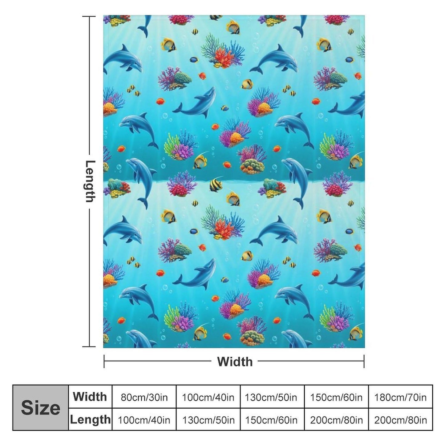 Cozy Warm Blanket, Fashion Home Decor Soft Throw Blanket for Bed, Sofa and Couch Compatible with Sea Dolphin Underwater
