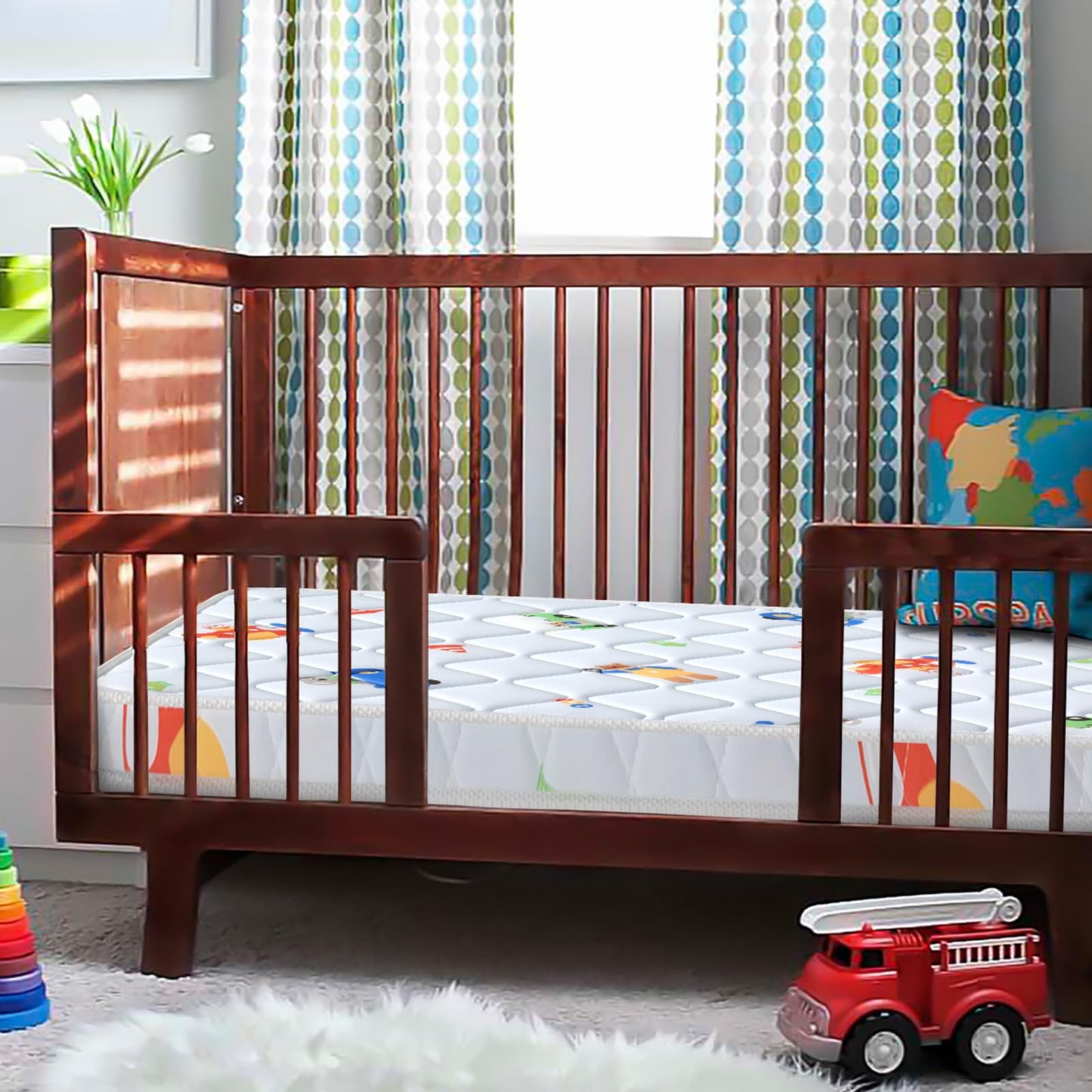 Letmxiu Premium Baby Mattress for Crib and Toddler Bed, 100% Knitted Fabric, Premium Fleece Surface-Hypoallergenic, Soft Breathable, 5" Thick-Firm and Optimal Support, Non-Toxic Crib Mattress