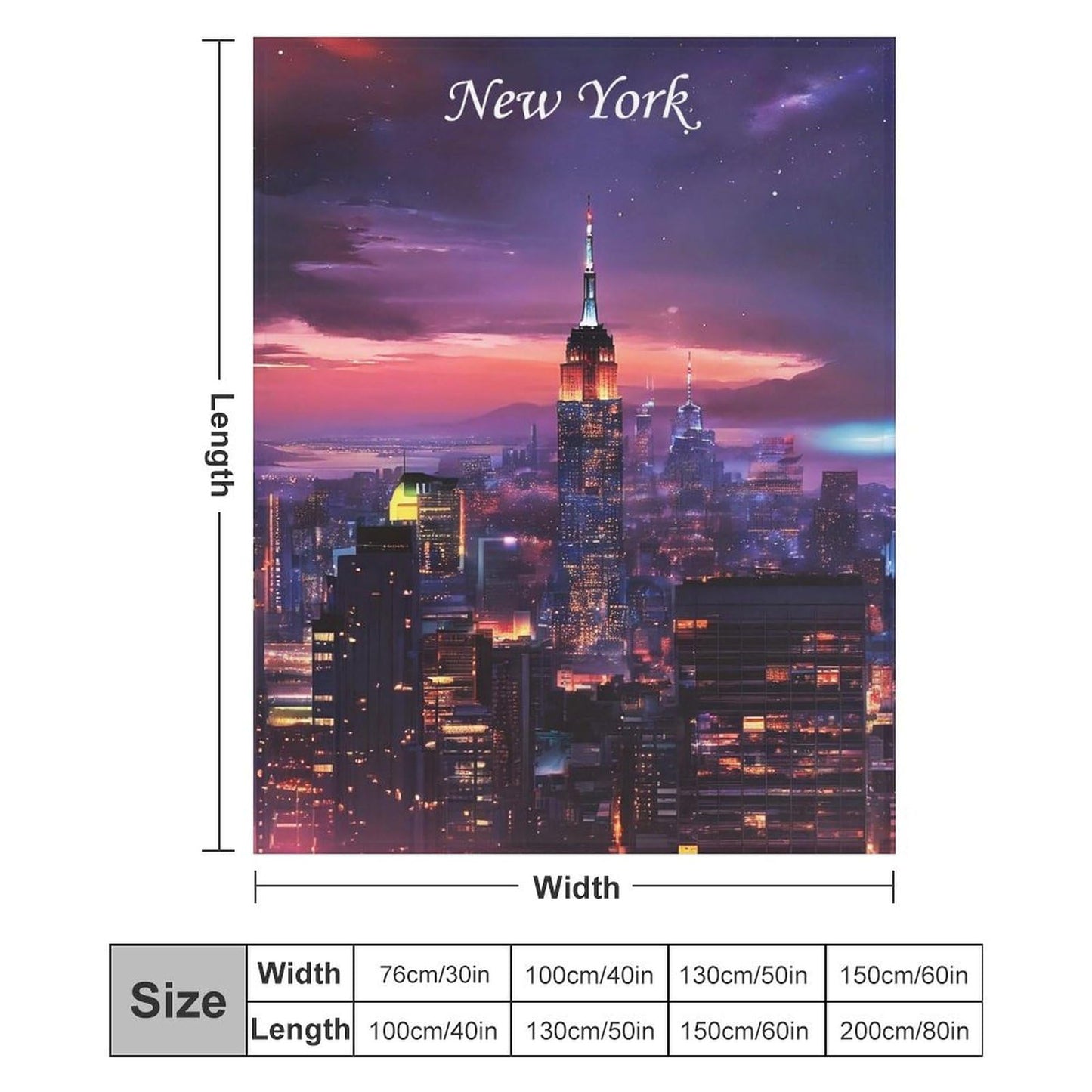 New York City Skyline Landscape Abstract Blanket Soft Flannel Lightweight Blanket Outdoor Travel Carry Living Room Bedroom Sofa Decoration Gifts 40x50 Inch