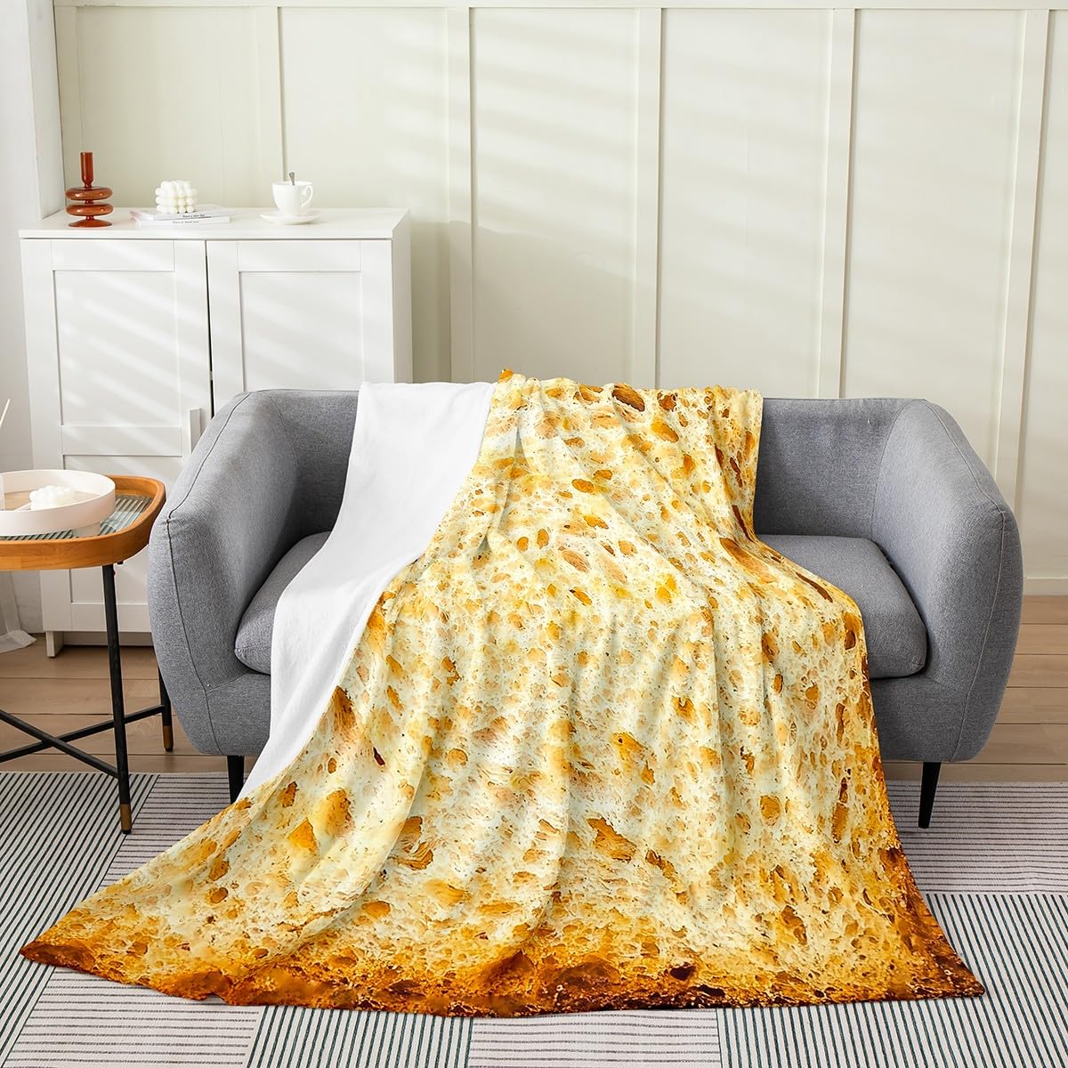 Erosebridal Burrito Wrap Blanket 40x50 Inch,Mexican Cake Throw Blanket for Kids,Delicious Pancake Fleece Blanket,3D Food Print Fuzzy Blanket for Bedroom