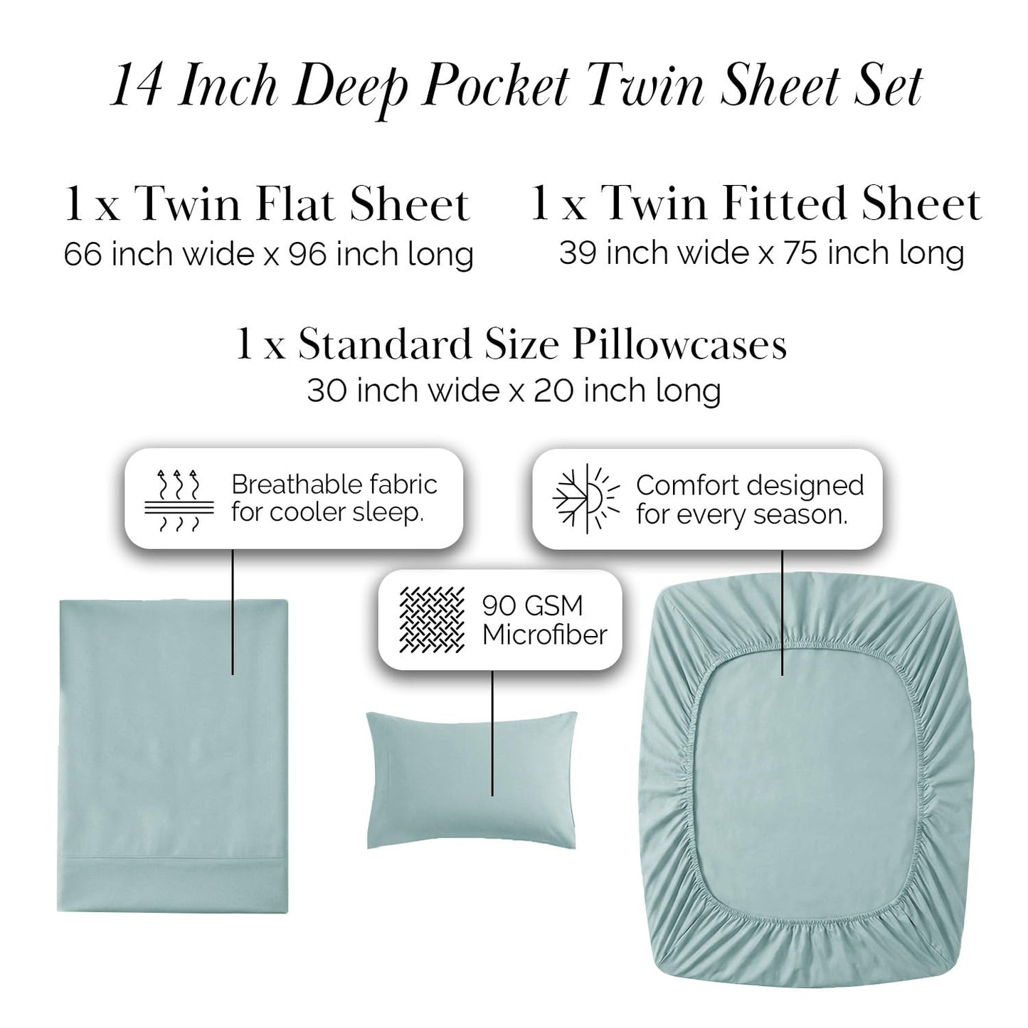 Southshore Fine Living, Inc. 14 Inch Twin Sheets Set Deep Pocket, 4-Piece Microfiber Sheet Set, Pet Hair Resistant Bedding Soft Wrinkle Free Nonpilling Fade Resistant Easy Care - Pink Sheets Twin