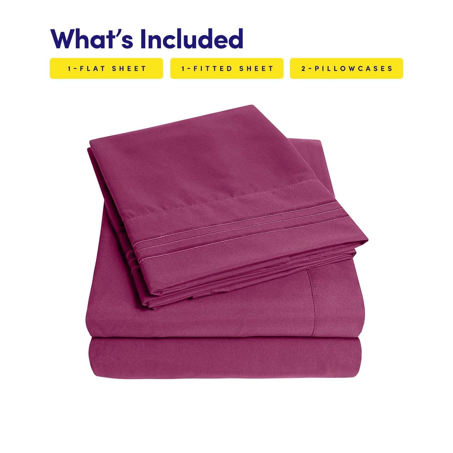 1500 Supreme Collection Queen Sheet Sets Berry Purple - Luxury Hotel Bed Sheets and Pillowcase Set for Queen Mattress - Extra Soft, Elastic Corner Straps, Deep Pocket Sheets, Queen Berry Purple