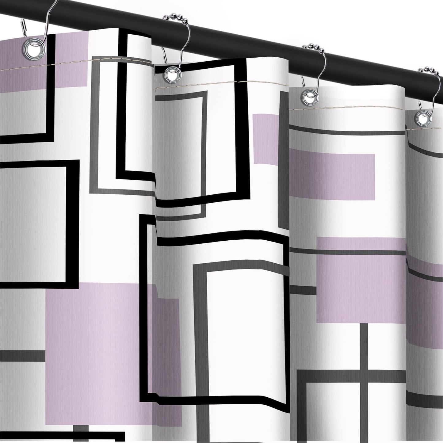 Yieldeer Geometric Shower Curtain, Light Purple, 70 x 72 Inch
