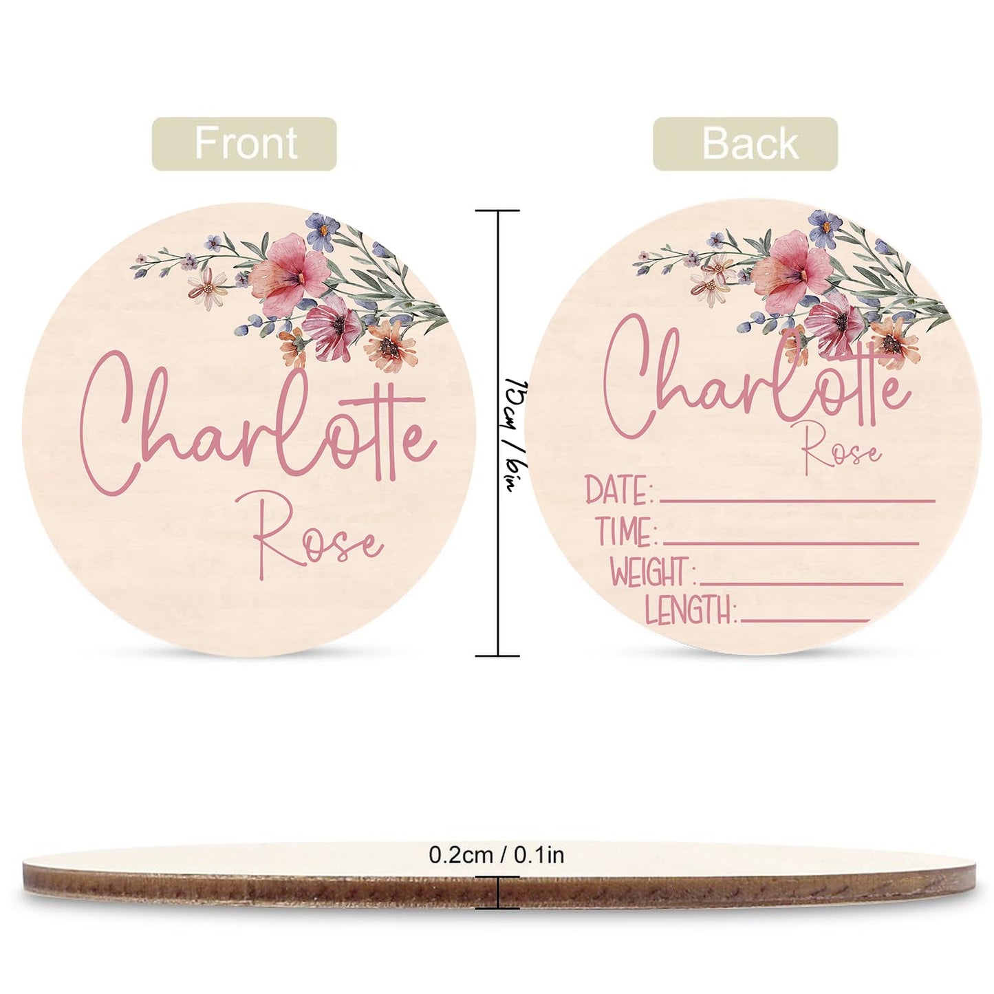 Personalized Baby Blanket with Name – Custom Knit Blanket, 27x40in Floral Embroidered Nursery Blanket for Girls – Customized Baby Blanket, Soft Newborn Gift & Custom Baby Gifts (Baby Pink)