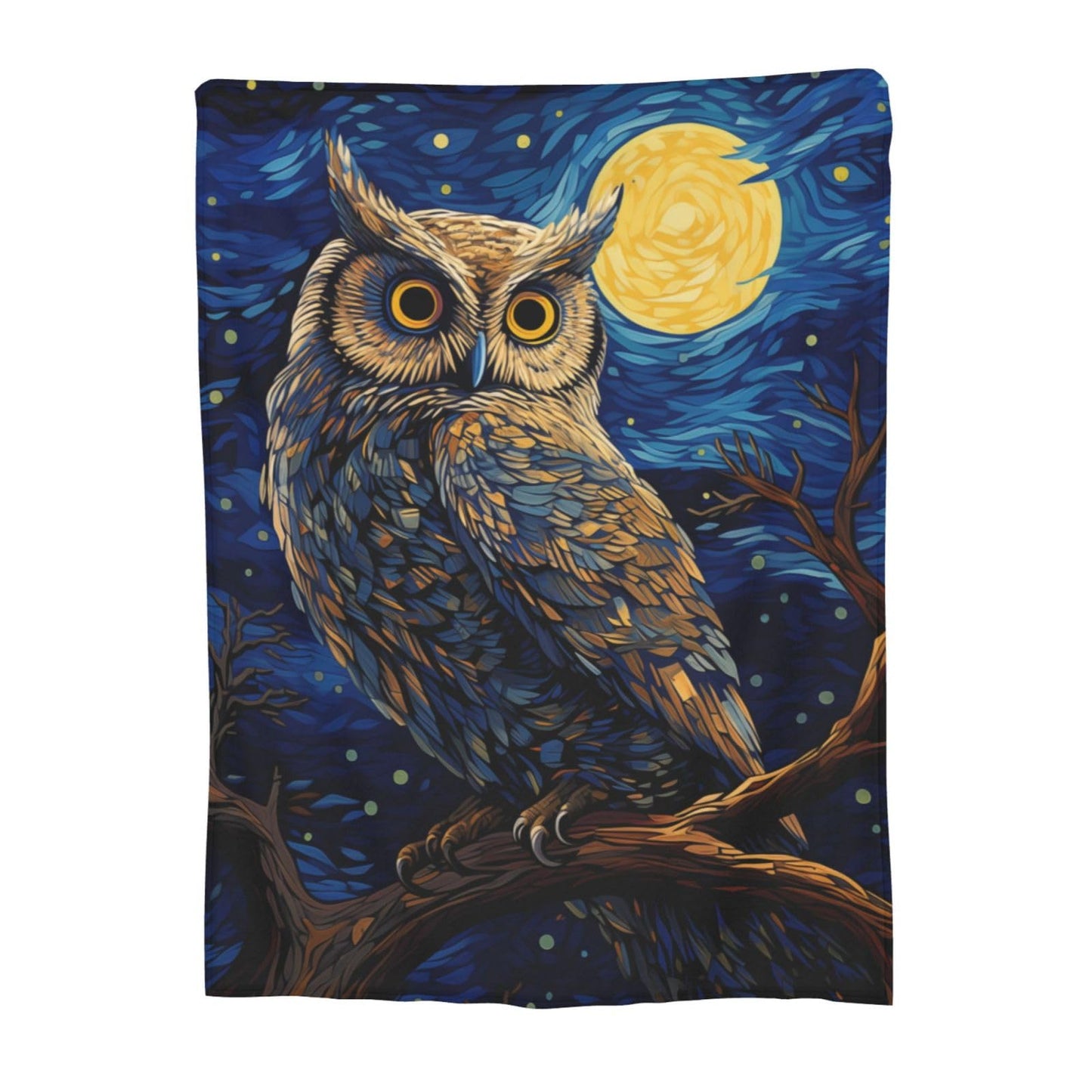 amepay Owl Blanket for Adults Kids Gifts for Owl Lovers Blue Starry Sky Painting Flannel Throw Blankets Soft Comfy Lightweight for Home Decor Couch Bed Sofa 60x50 Inches
