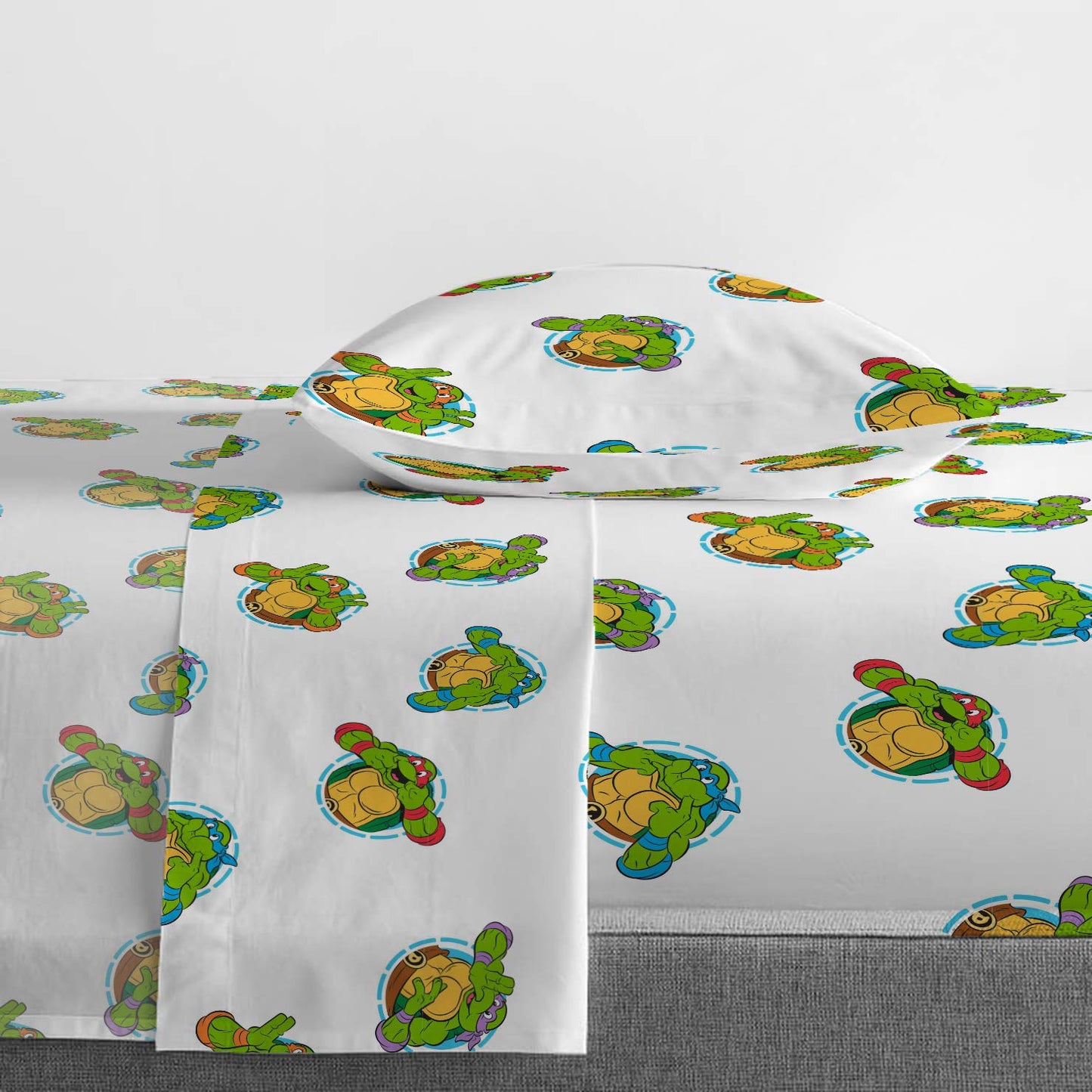 Jay Franco Nickelodeon Teenage Mutant Ninja Turtles Green Bricks 5 Piece Twin Bed Set - Includes Reversible Comforter & Sheet Set Bedding - Super Soft Fade Resistant Microfiber