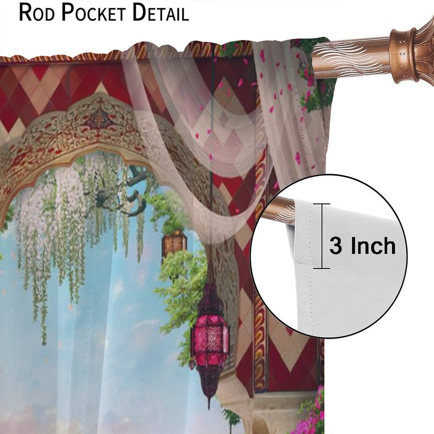 Italian Natural Scenery Curtains,Beautiful Mountain Lake Stone Arch View Room Darkening Thermal Insulated Window Curtain for Living Room Bedroom Decor W42xL45in