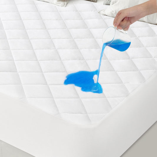 Queen Mattress Pad, Queen Mattress Protector Quilted Waterproof, Mattress Cover Fitted, Mattress Topper, Up to 20 Inch, White