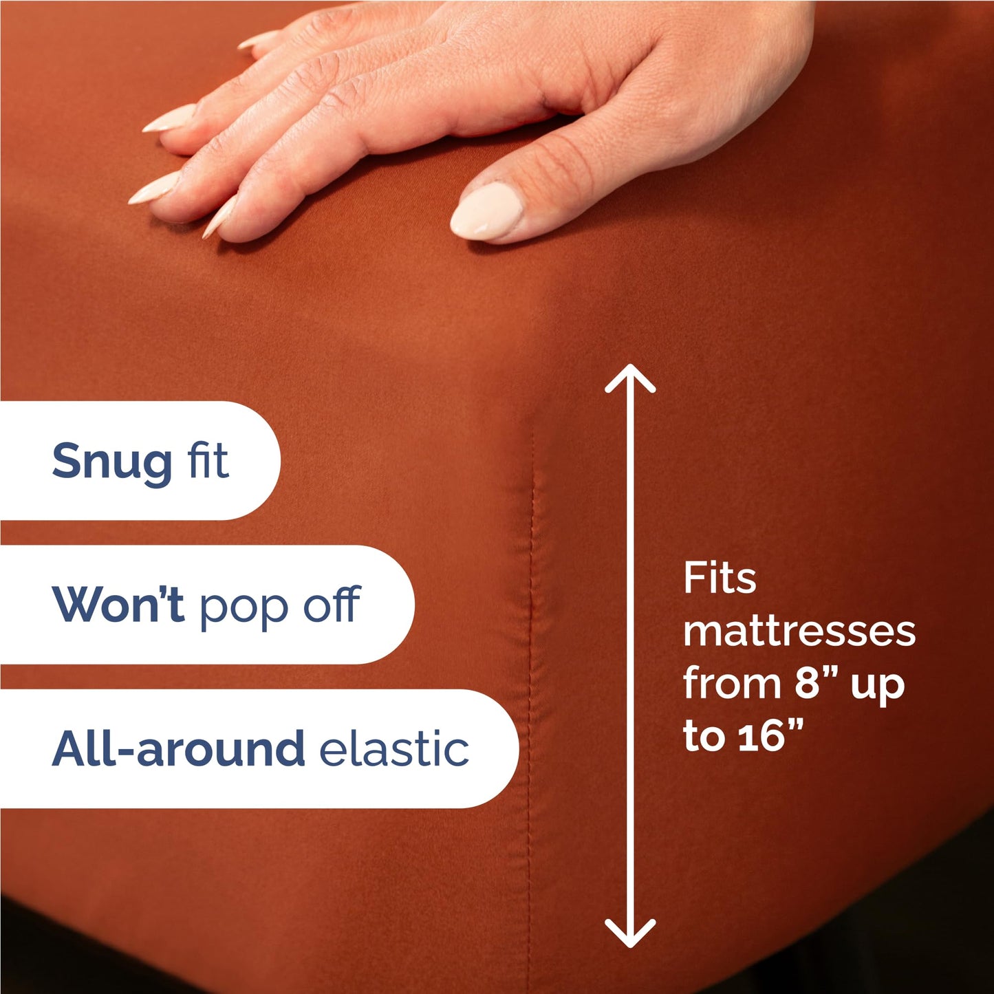Full Size 4 Piece Sheet Set - Comfy Breathable & Cooling Sheets - Hotel Luxury Bed Sheets for Women and Men - Deep Pockets, Easy-Fit, Soft and Wrinkle Free Sheets - Terracotta Oeko-Tex Bed Sheet Set