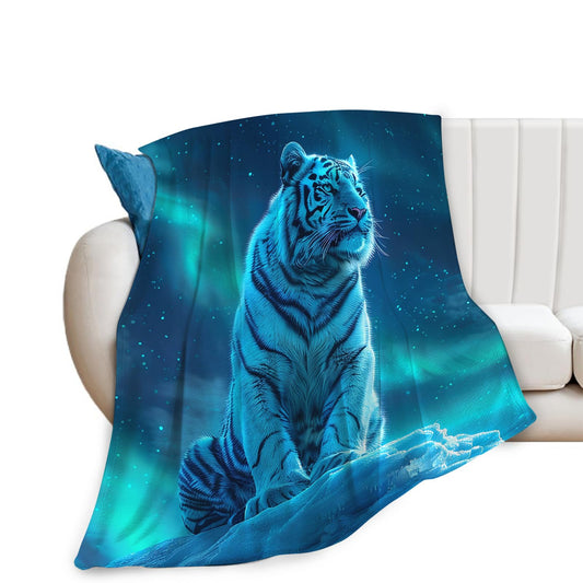 Tijuboni White Tiger Throw Blanket Tiger Gifts for Girls Boys Women Men Kids Adults Soft Flannel Fleece Blanket for Couch Sofa Bed Home Decor 40"x50"
