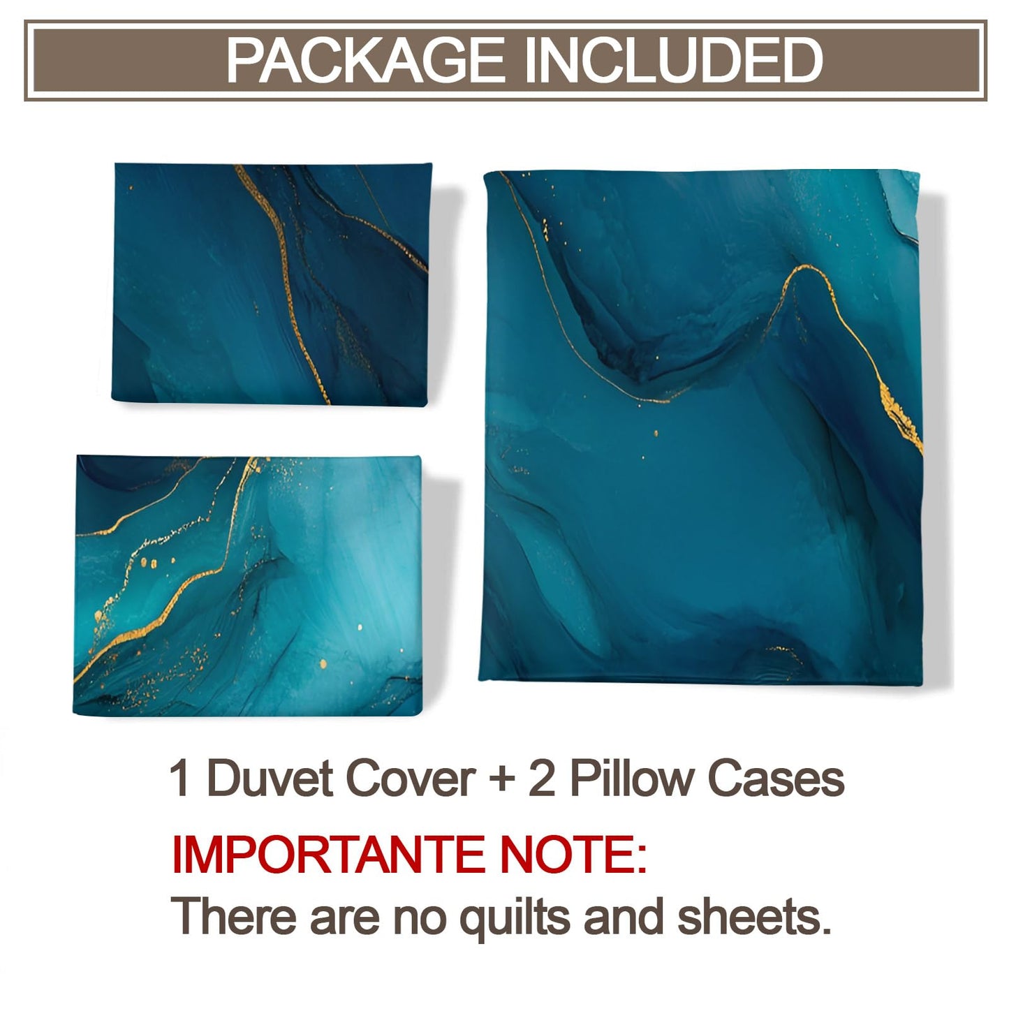 PAISUOQ Marble Bedding, Blue Marble Duvet Cover Full, Wave Texture Comforter Cover with Zipper Ties, 3 Pieces with 2 Pillowcases, Home Decor & Gifts