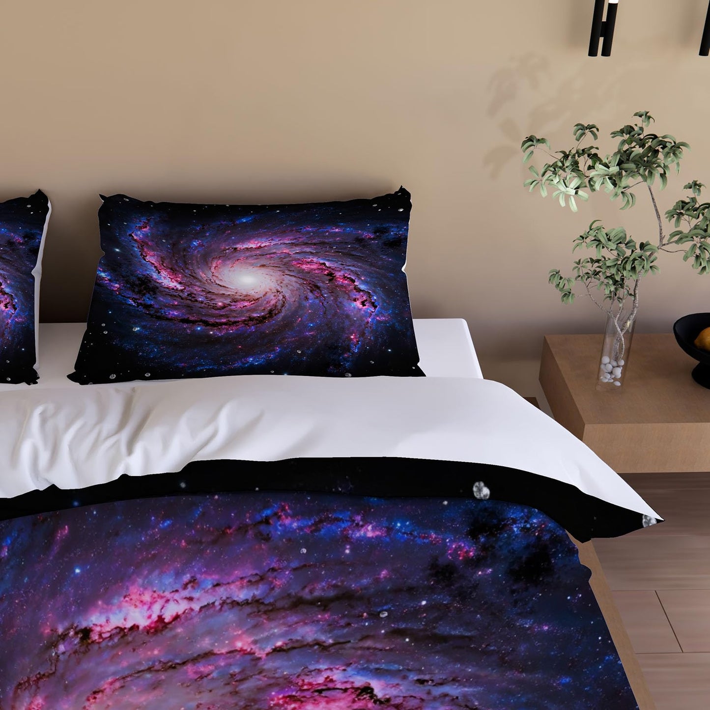 3D Starry Sky Duvet Cover Queen Size 90x90in Washed Ultra Soft Breathable Microfiber Universe Bedding Set Zipper Closure Comforter Cover 3 Pieces with 2 Pillow Shams(WJT 44-1)