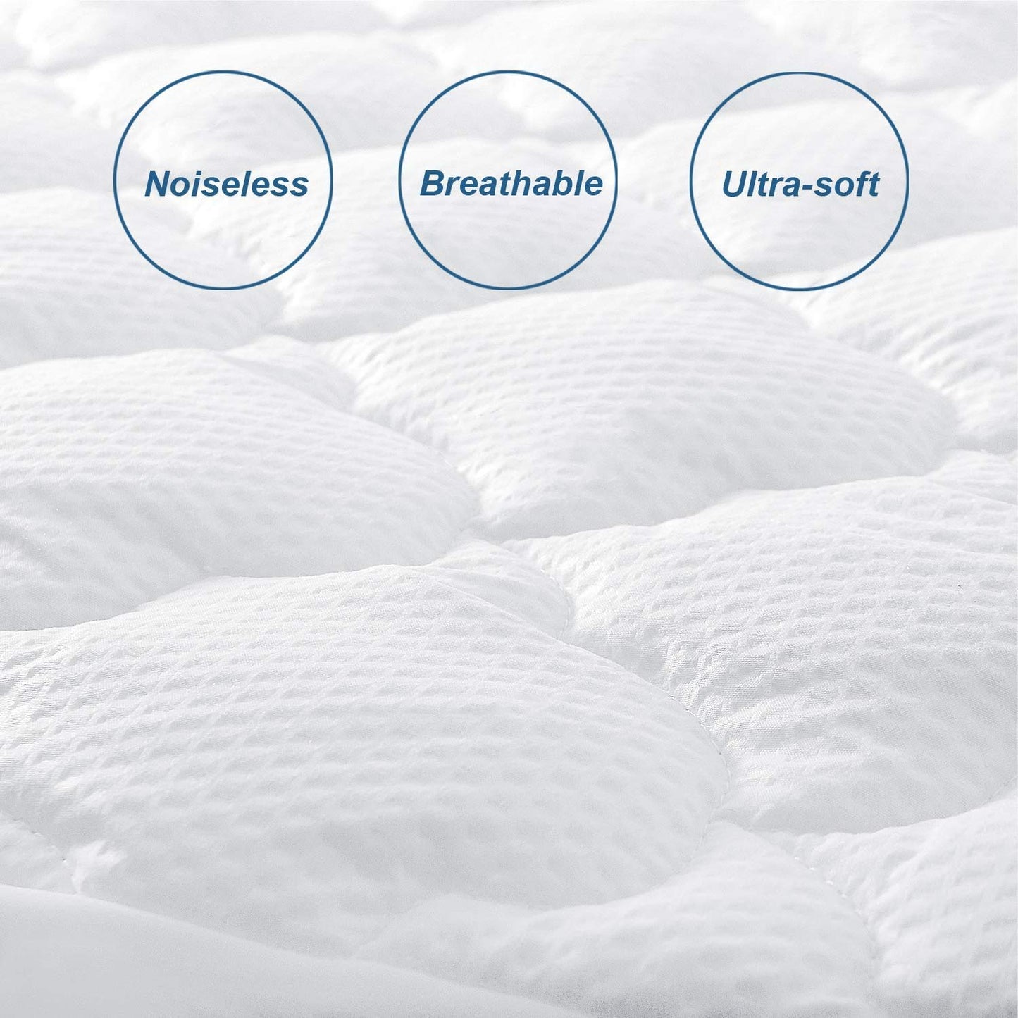 Air Mattress Cover Full Mattress Pad, Thick Quilted Mattress Topper Full, Super Soft Breathable and Noiseless Down Alternative Fiber Pillow Top Mattress Pad (15-23'' Deep Pocket)
