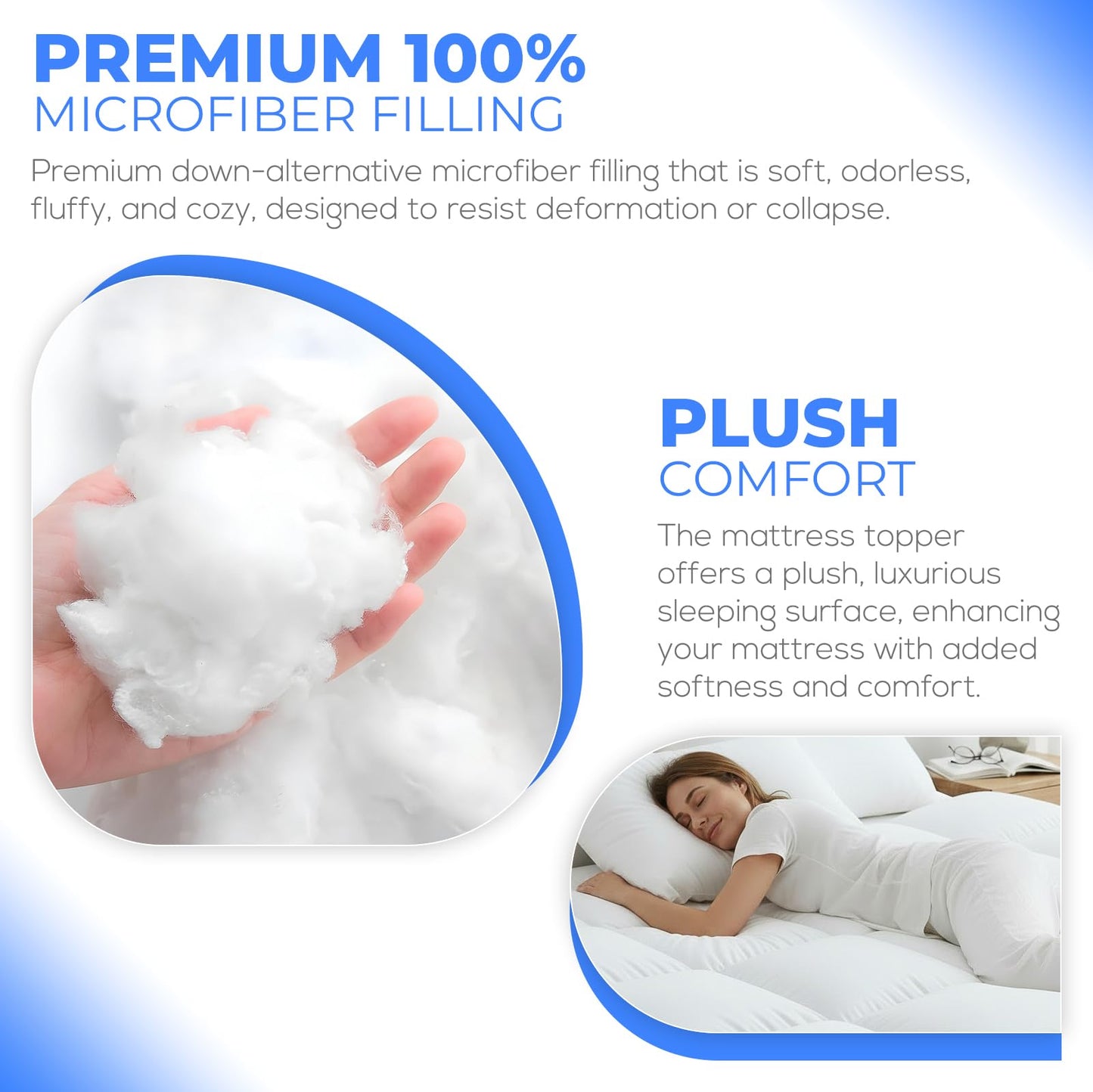 Extra Thick Cooling Mattress Topper – Pain-Reducing Mattress Pad, Soft Quilted Protector, Overfilled Down Alternative, Plush Pillow Top, Queen Mattress Size with Deep Pocket Fits 8–21 Inches