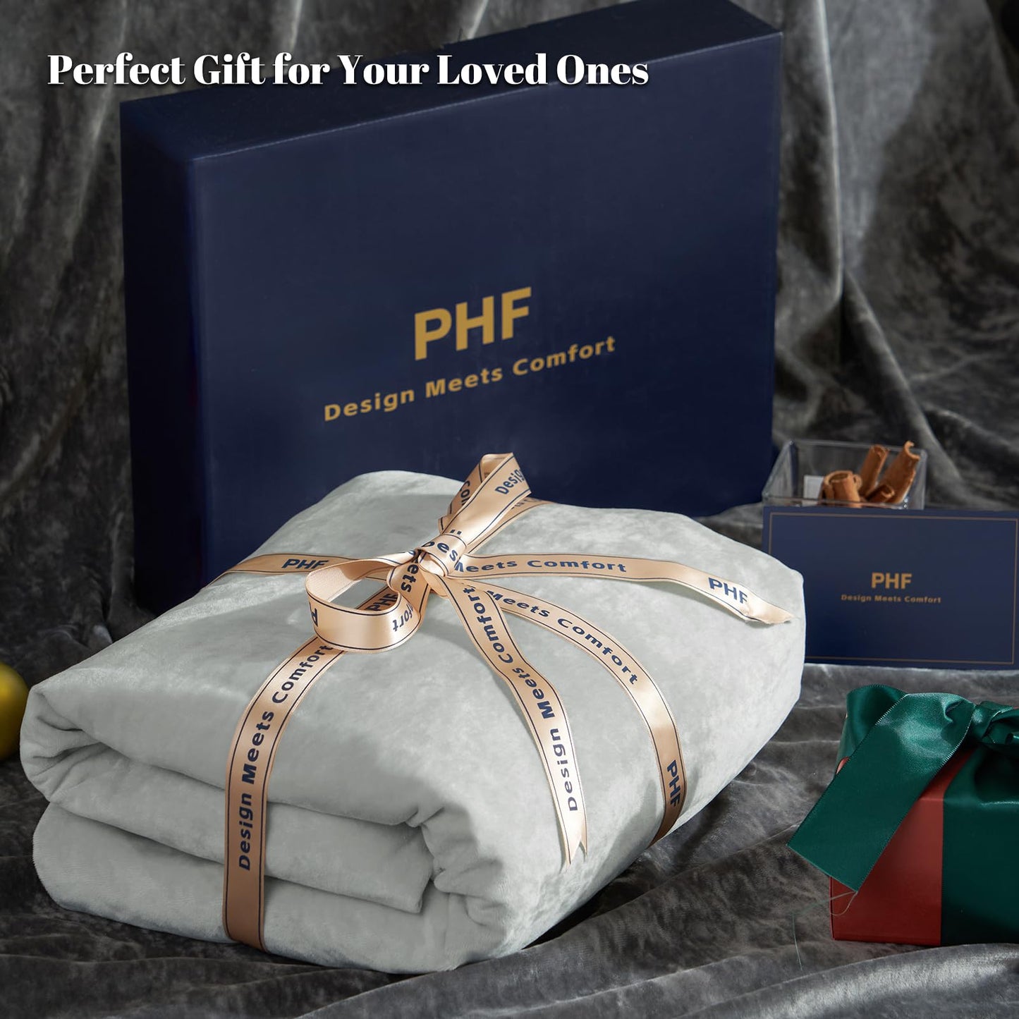 PHF Truly Velvet Fitted Sheet Only Queen Size, Luxury Super Soft Cozy Fuzzy Fleece Bottom Sheet, Deep Pocket Up to 16",Strenghth Elastic Band,Suitable for Fall Winter Spring,No Pillowcases,Silver Grey