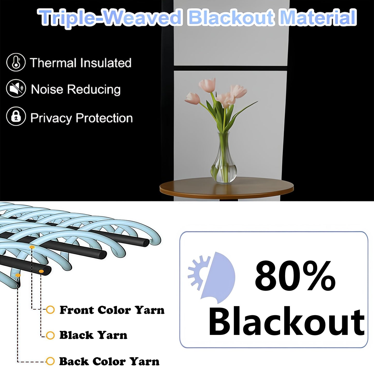 Simplebrand Biscotti Beige Room Darkening Curtains for Bedroom 63 Inch Length 2 Panels Set, Thermal Insulated Energy Saving Curtains for Kids Room, Solid Nursery Window Treatment Drapes, W40 x L63