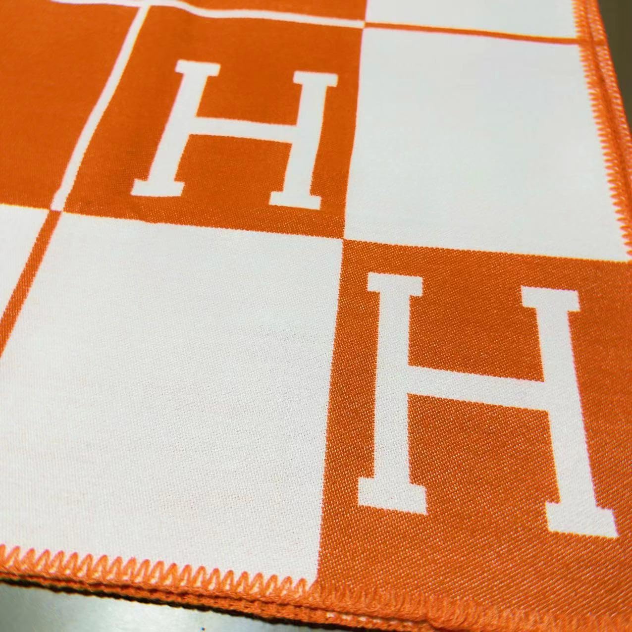 Fcteap h Blanket Soft Throw Blanket Faux Fleece Cashmere Plaid Warm Shawl Thick Knitted Plush Cozy Comfy for Women Throw Blanket for Sofa Couch Bed Queen King Size 55x66 in (Red Orange)