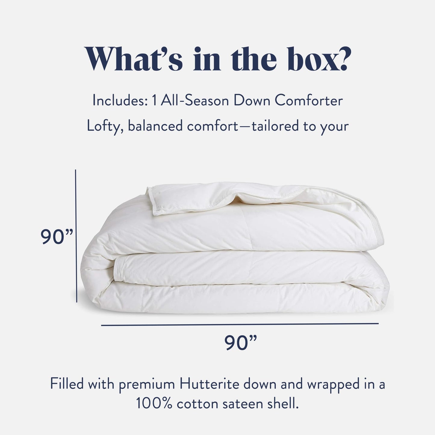 Brooklinen All-Season Canadian Down Comforter, Luxury Medium Warmth Duvet Insert, 100% Cotton Sateen Shell, Fluffy Year-Round Bedding, Baffle Box, Secure Duvet Loops - Full/Queen