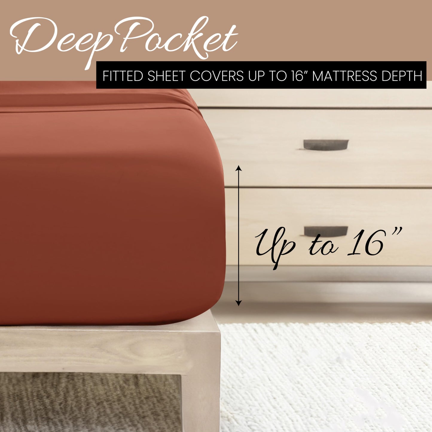 Linen Market Bed Sheets for Full Size Bed (Clay) - Sleep Better Than Ever with These Soft and Cooling Full Sheets - Deep Pocket Fits 16" Thick Beds - 4 Piece Full Sheet Set