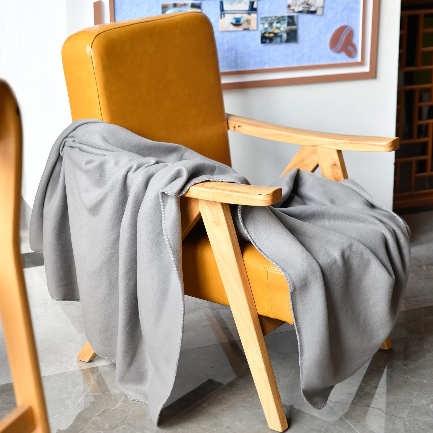 Special SG Glory Fleece Throw Blankets Bulk Fleece Blankets Solid Wholesale Lightweight Warm Soft for Pet Bed Sofa Couch Office Wedding Gifts Travel Seasons (Grey, Pack of 6-50x60 Inches)