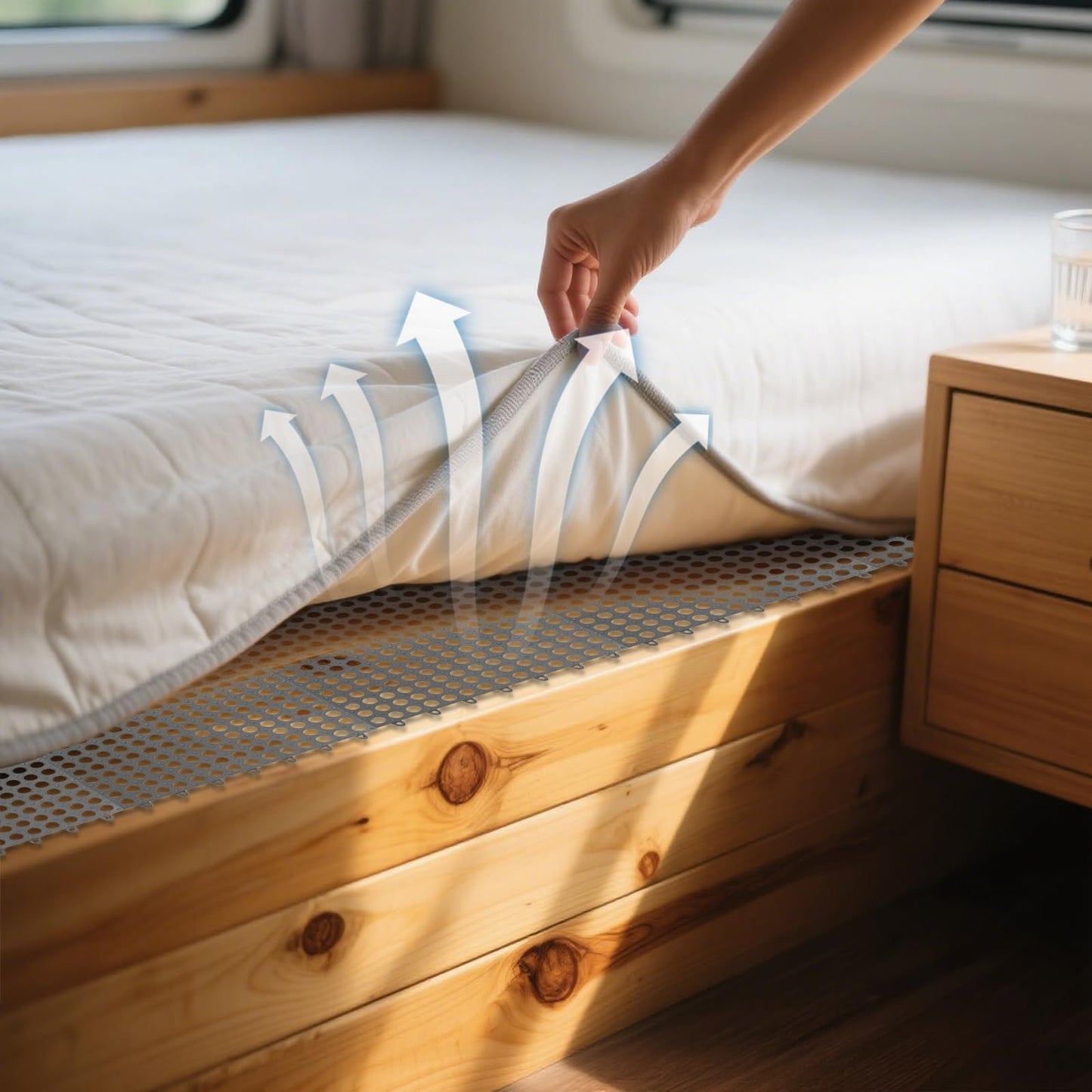 Plactic Mattress Underlay RV Mattress Underlay Moisture Barrier Under Mattress Pad for RV Boat Camper Creating The Bed Air Dry and Flow (Twin)