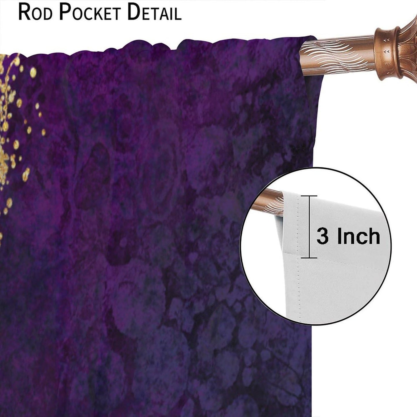 Marble Blackout Curtains Modern Luxury Abstract Gold Cracked Purple Texture Girls Women Bedroom Living Room Bathroom Decor Rod Pocket Blackout Window Drape 42x45in, Style-20
