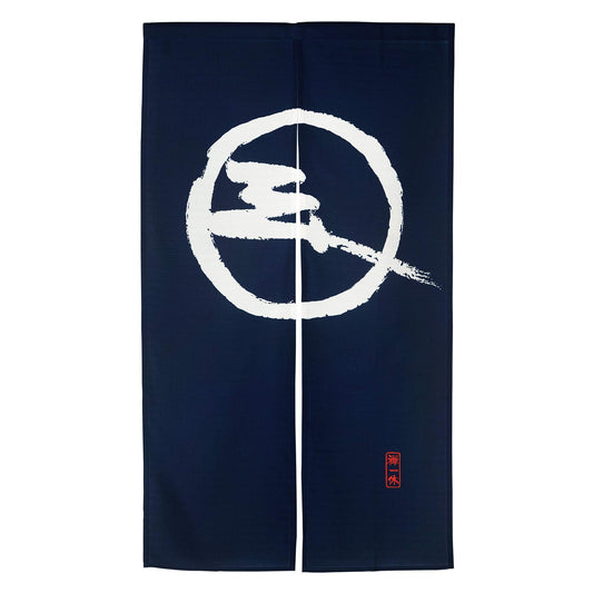 LIGICKY Japanese Noren Doorway Curtain Long Type Printed Door Tapestries for Home Decoration 33.5 x 59 inch, Blue (Simple Traditional Pattern)