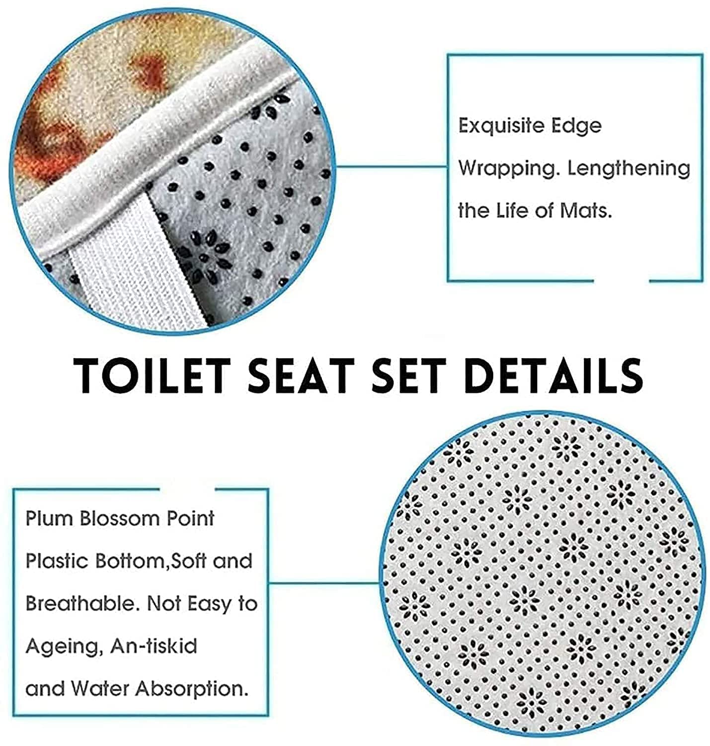 4Pcs Marble Shower Curtain Sets, Bathroom Decor Sets, Luxury Shower Curtain with 12 Hooks, Bath Mat, Toilet Lid Rug and Non-Slip U Shape Mat Accessories Marble Print, 72 x 72 Inch, Navy Blue