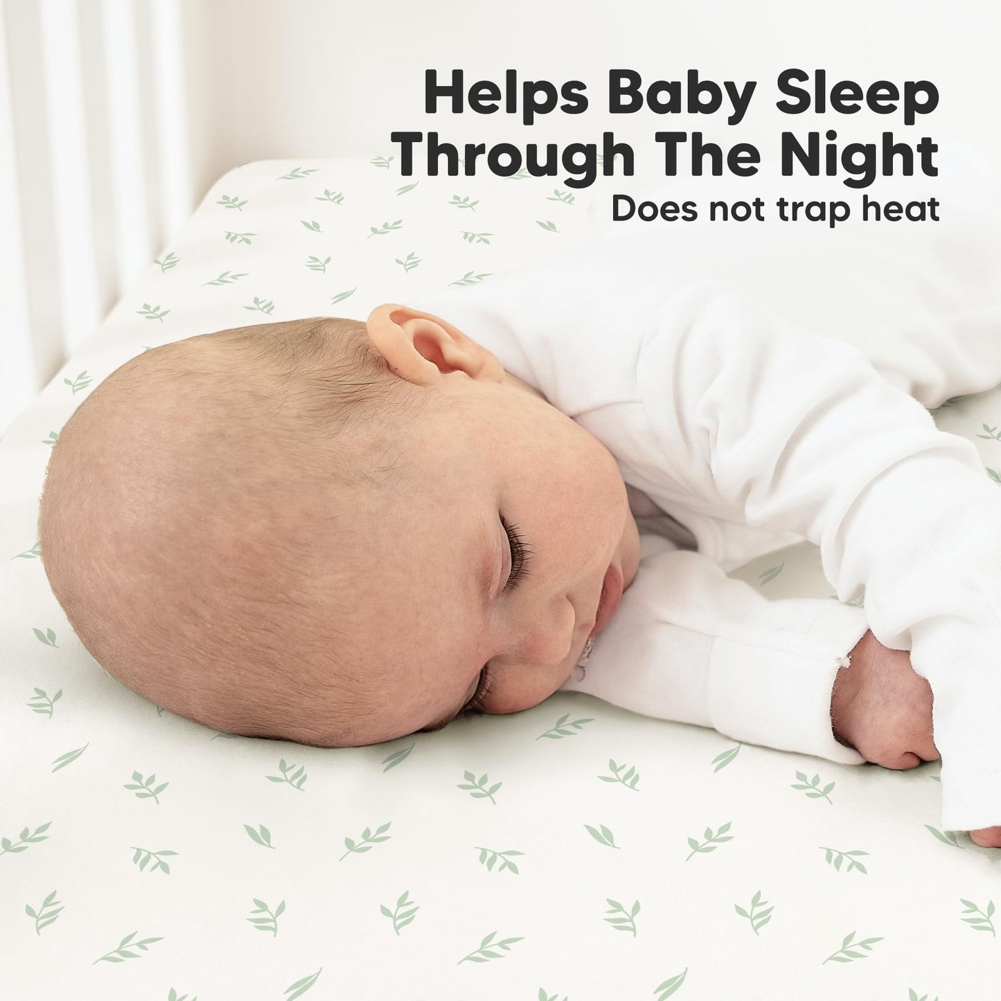 KeaBabies 2-Pack Organic Cotton Crib Sheets for Boys, Girls - 52x28 Fitted Crib Mattress Sheet Neutral, Breathable Cover for Baby Bed Set, Toddler Mattress, Soft & Cute Prints (Herb)