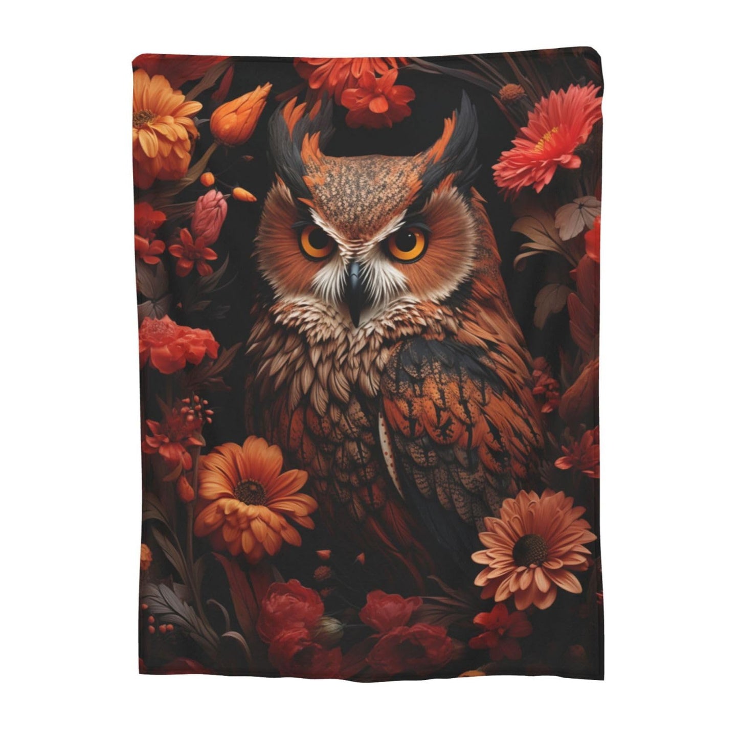 amepay Owl Blanket for Adults Kids Gifts for Owl Flowers Lovers Flannel Throw Blankets Soft Comfy Lightweight for Home Decor Couch Bed Sofa 60x50 Inches