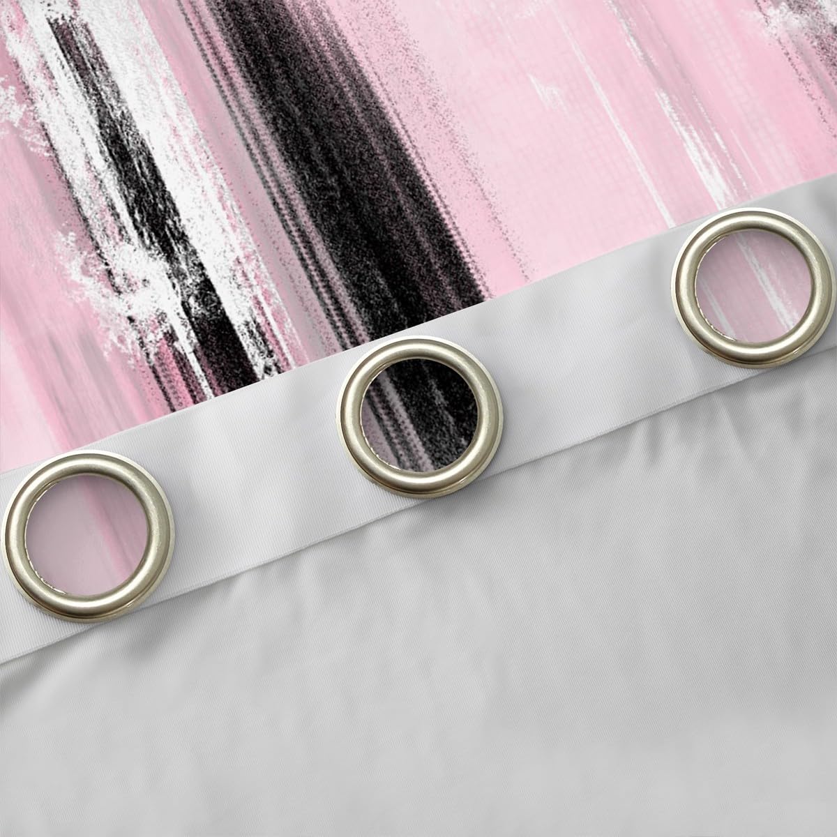 Feelyou Abstract Curtains for Bedroom Living Room Modern Abstract Art Blackout Darkening Drapes Pink Gray White Window Treatments, 2 Panels 38 x 45 Inch Luxury Room Decor