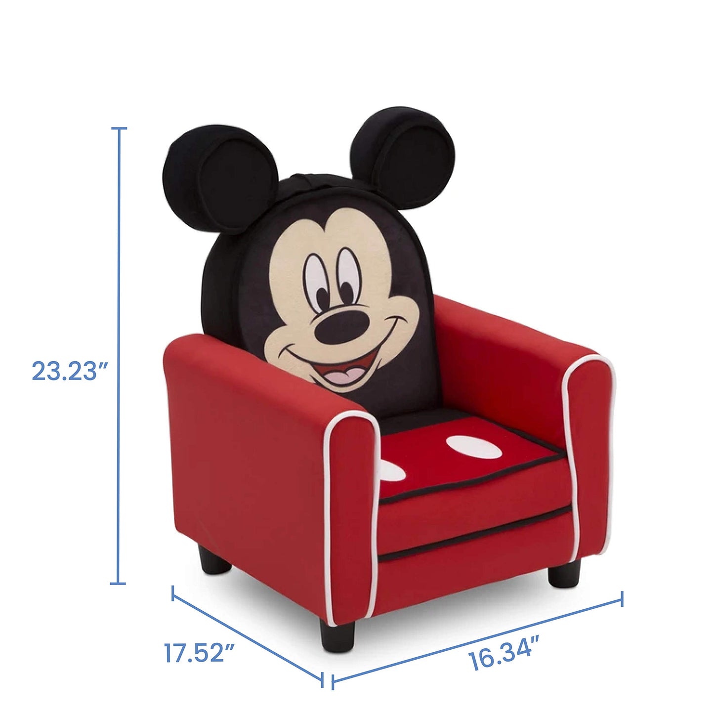 Delta Children Figural Upholstered Kids Chair, Disney Mickey Mouse