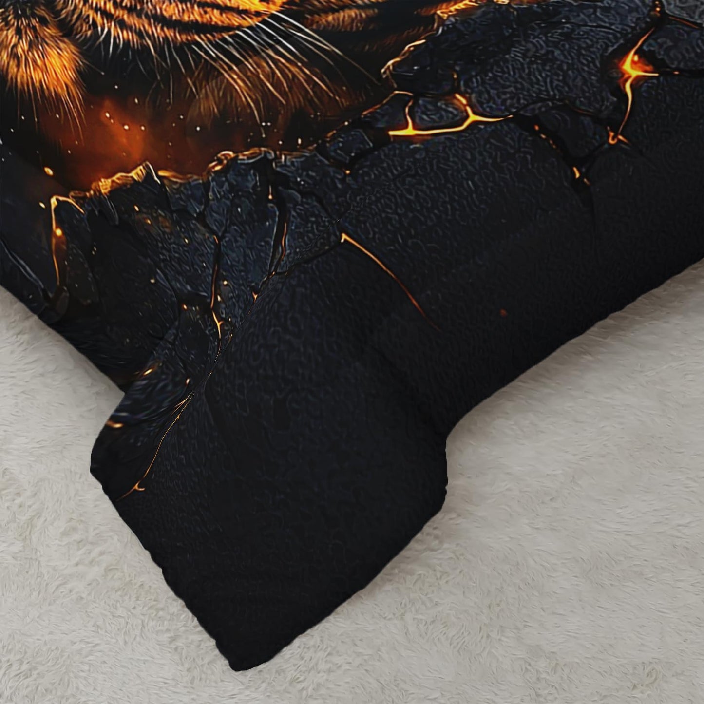 XYNHML 3D Wildlife Tiger Printed Comforter Set 3Pcs Twin Wild Hunting Tiger Bedding Set for Kid Teen Boy Girl Adult Tropical African Jungle Animal Quilt Bed Decor with 1 Comforter & 2 Pillowcases