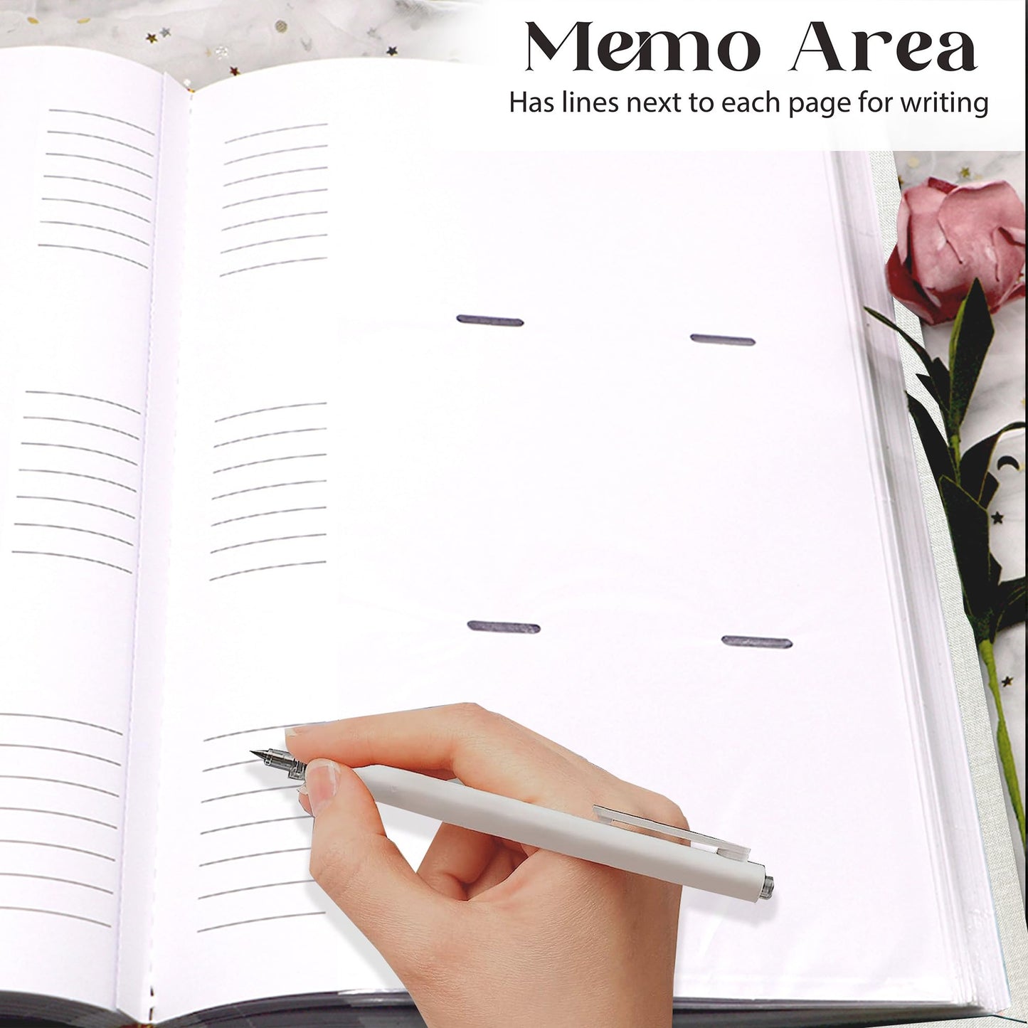 Holoary Photo Album 4x6 300 Photos, 300 Pockets 4”x6” Picture Album, Linen Fabric Cover Big Picture Book for Photos with Writing Area, 4x6 Photo Albums for Family Weddings Travel Memories(Beige)