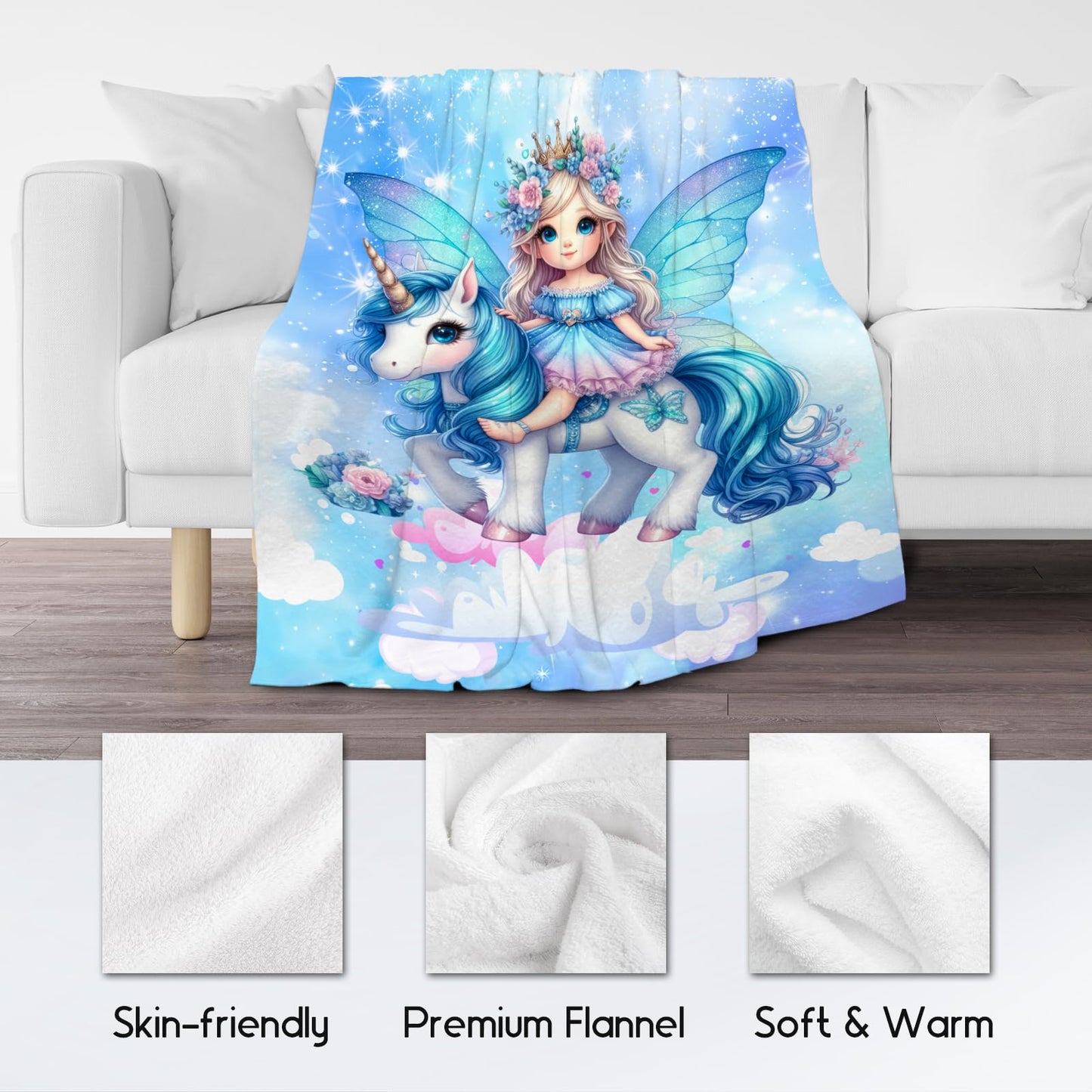 Blanket for Girls, Unicorn Blanket for Kids, Unicorn Gifts Soft Lightweight Throw for Sofa Couch Bed, 50"x60"
