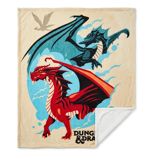 Northwest Dungeons and Dragons Silk Touch Plush Throw Blanket, 40 x 50 Inch Microfiber Lap Throw (Red Dragon)
