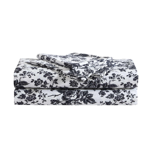 Betsey Johnson - King Bed Sheets, Soft & Lightweight Bedding, Fade & Wrinkle Resistant (Betseys Toile Black, King)