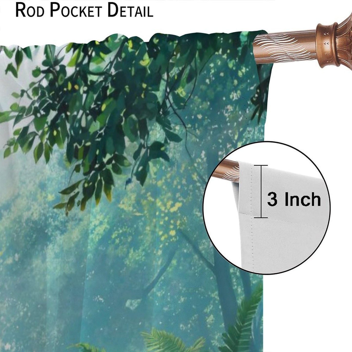 UFUH Nature Forest Curtains,Green Spring Scenery Landscape Blackout Window Treatments for Bedroom Living Room,2 Panels Set Total Size 42 x 45 Inch
