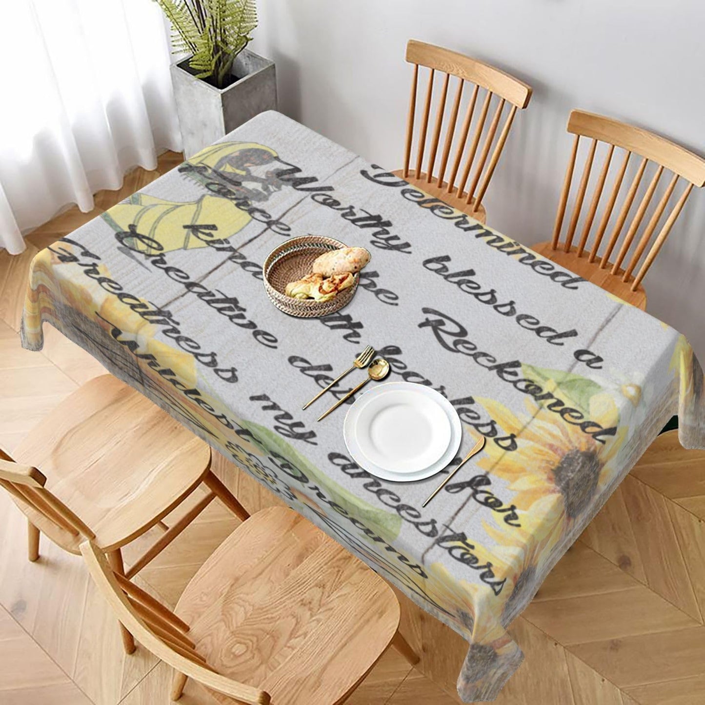 African America Women Inspirational Quote Rectangular Tablecloth Table Cloth Decorative Table Cover for Dining/Party/Buffet/Wedding 35 x 55 Inches