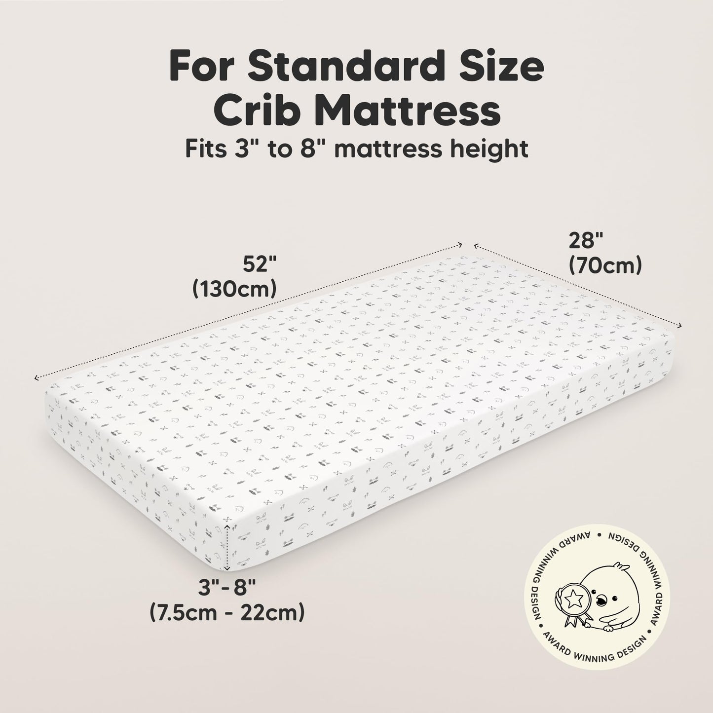 KeaBabies 2-Pack Organic Cotton Crib Sheets for Boys, Girls - 52x28 Fitted Crib Mattress Sheet Neutral, Breathable Cover for Baby Bed Set, Toddler Mattress, Soft & Cute Prints (Nordic)